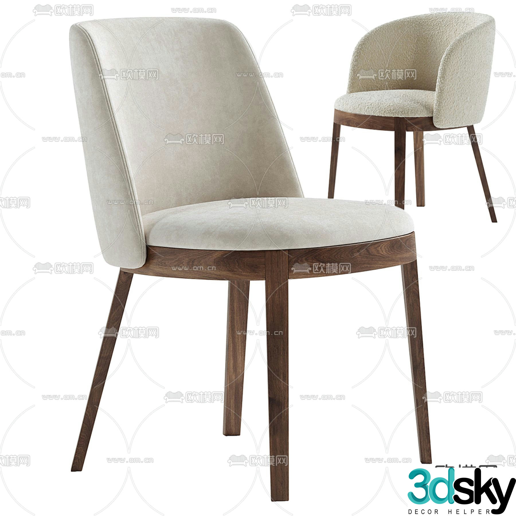 Alin modern dining chair chair 3d model