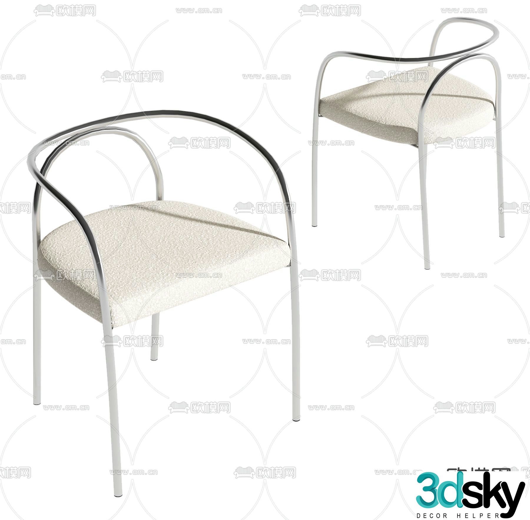 Modern dining chair chair 3d model