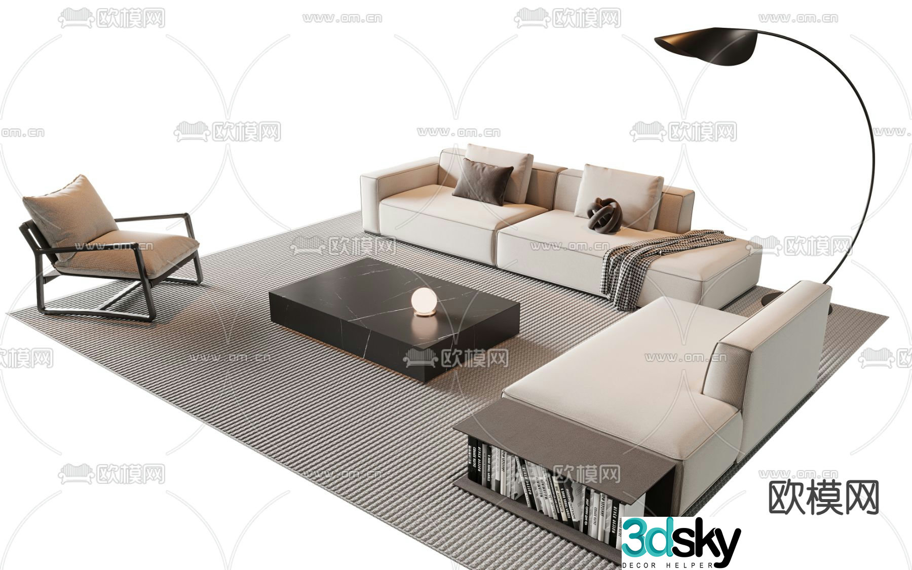 Modern sofa modular sofa 3d model