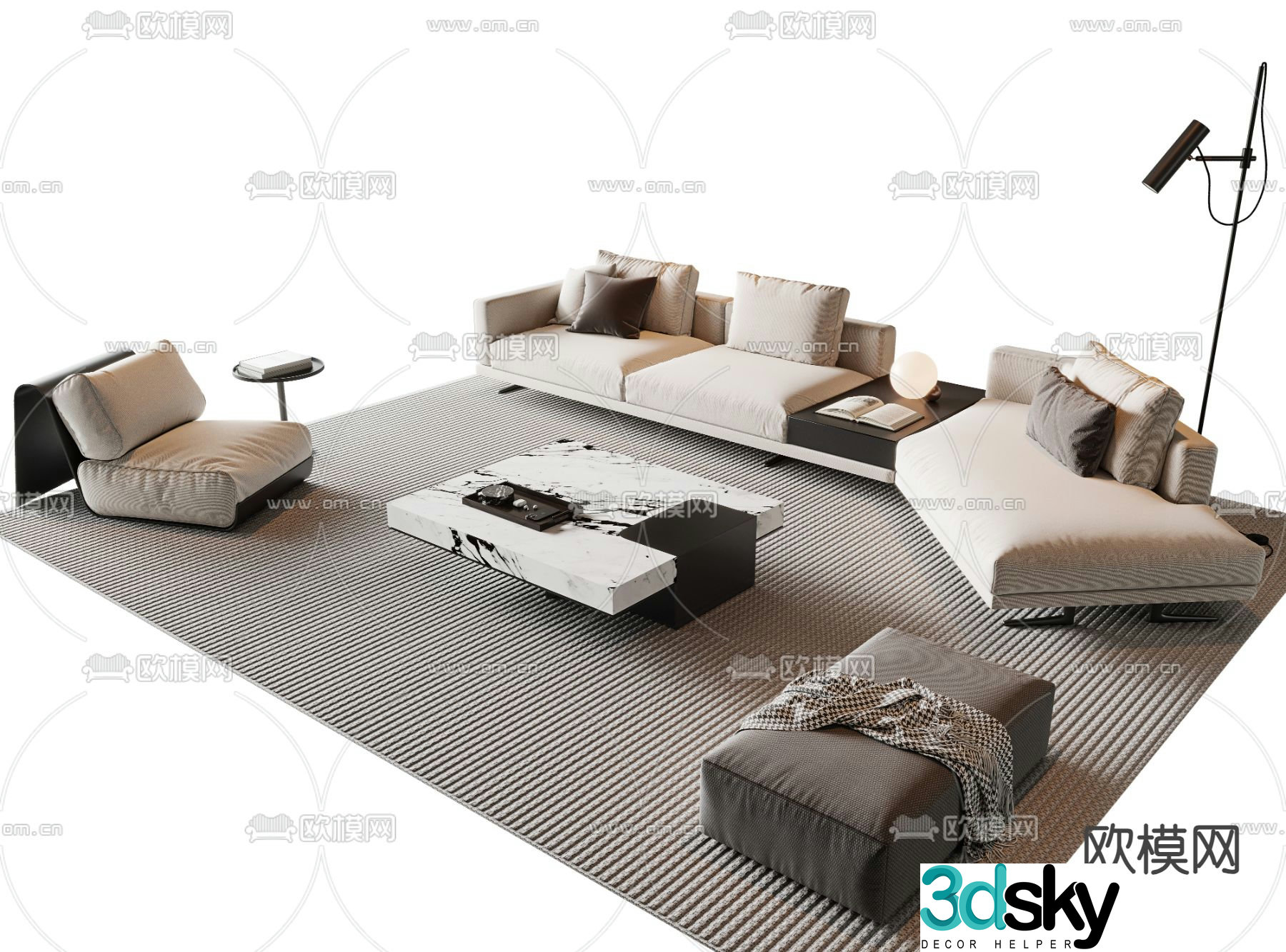 Modern sofa modular sofa 3d model