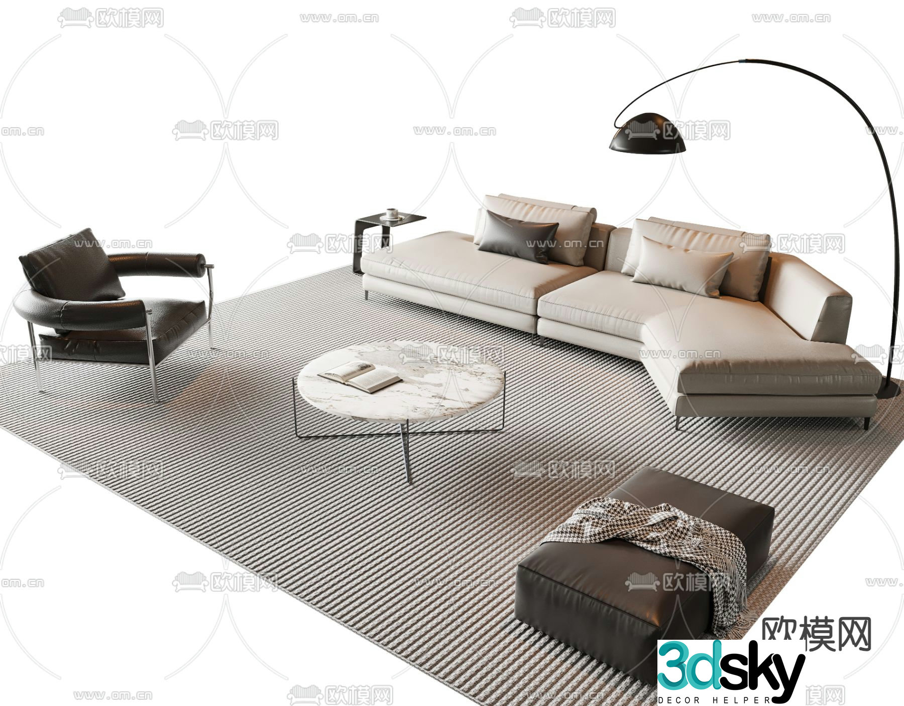 Modern sofa modular sofa 3d model