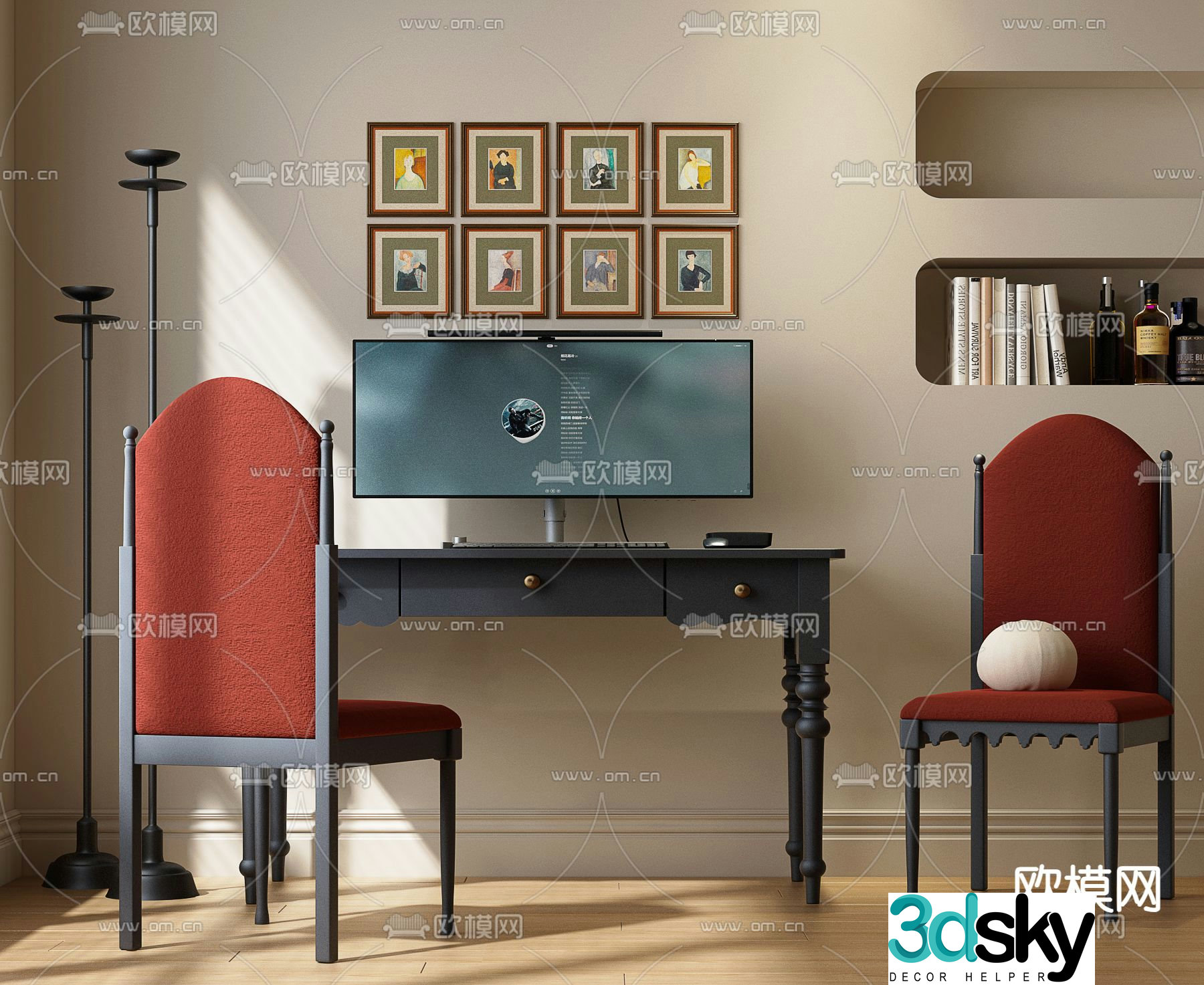 French desk chair 3d model