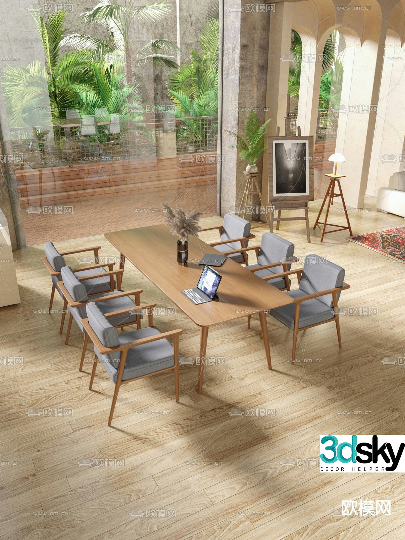 Nordic conference table conference table 3d model