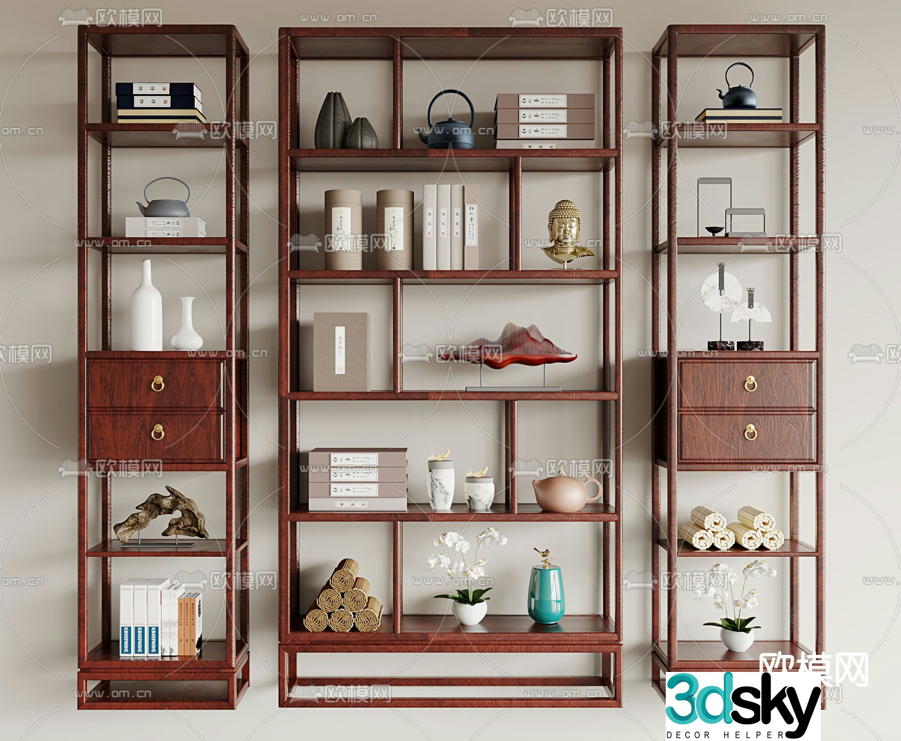 Bogu Shelf New Chinese style storage rack Display rack 3D model