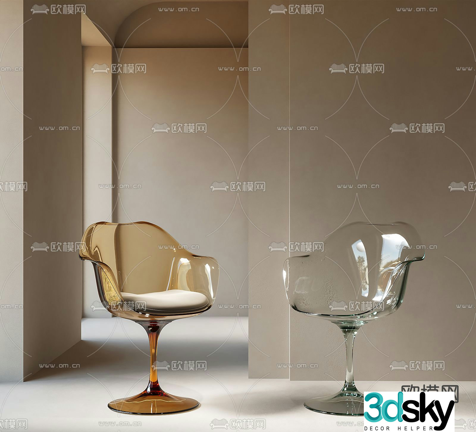Modern chair dining chair 3d model