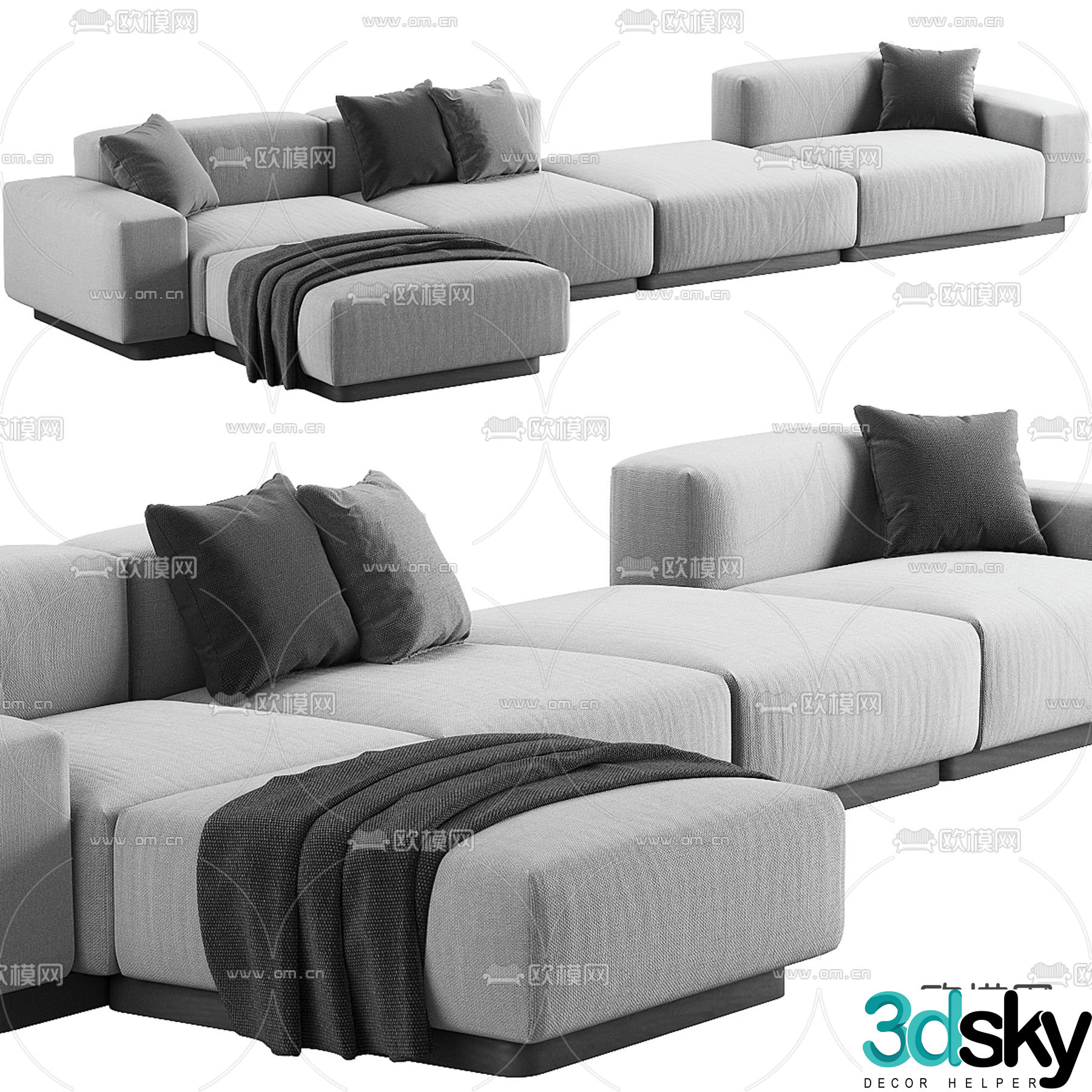 Vitra modern fabric sofa corner sofa 3d model
