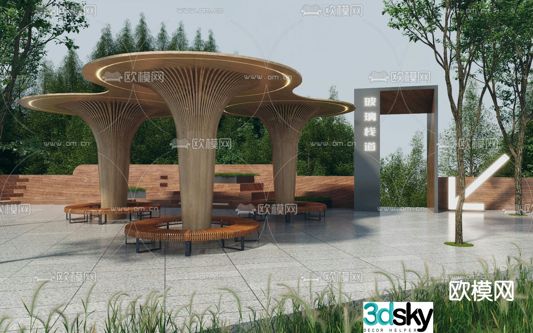 Modern special-shaped gallery 3D model