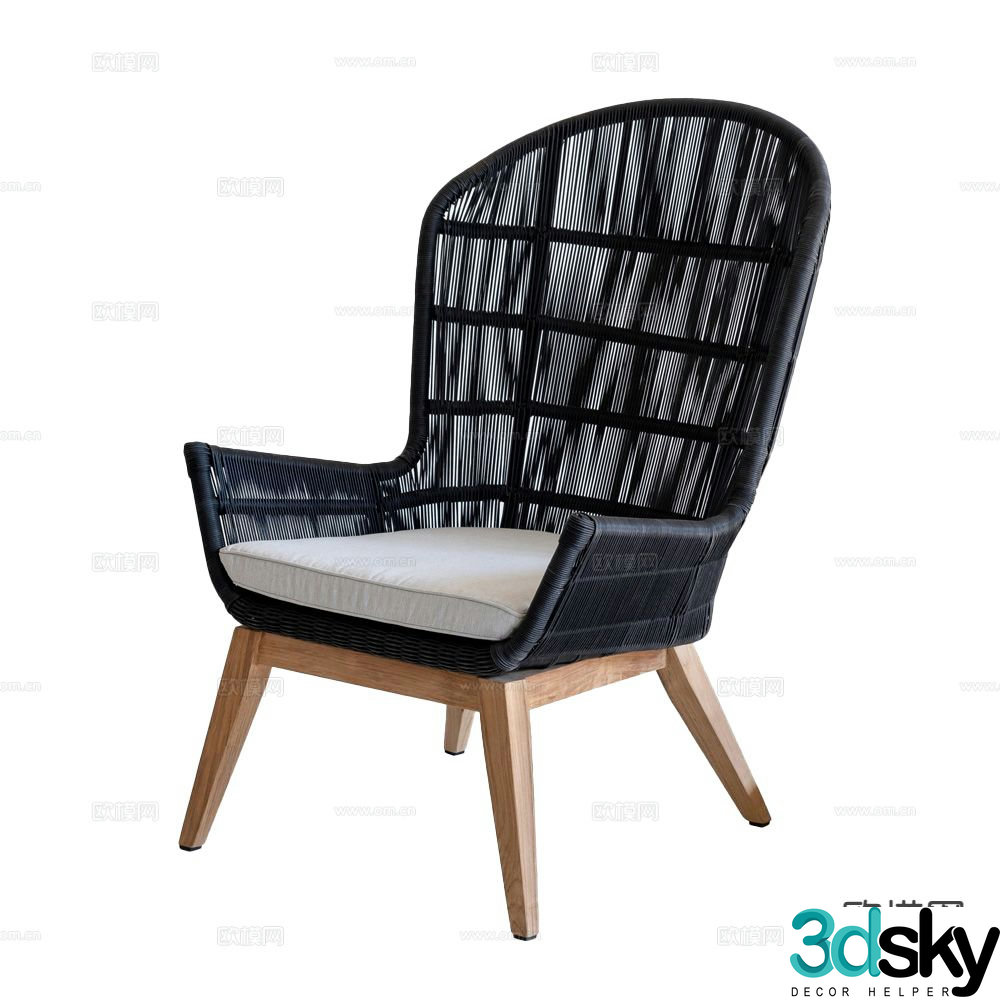 Wabi-sabi chair leisure chair 3d model