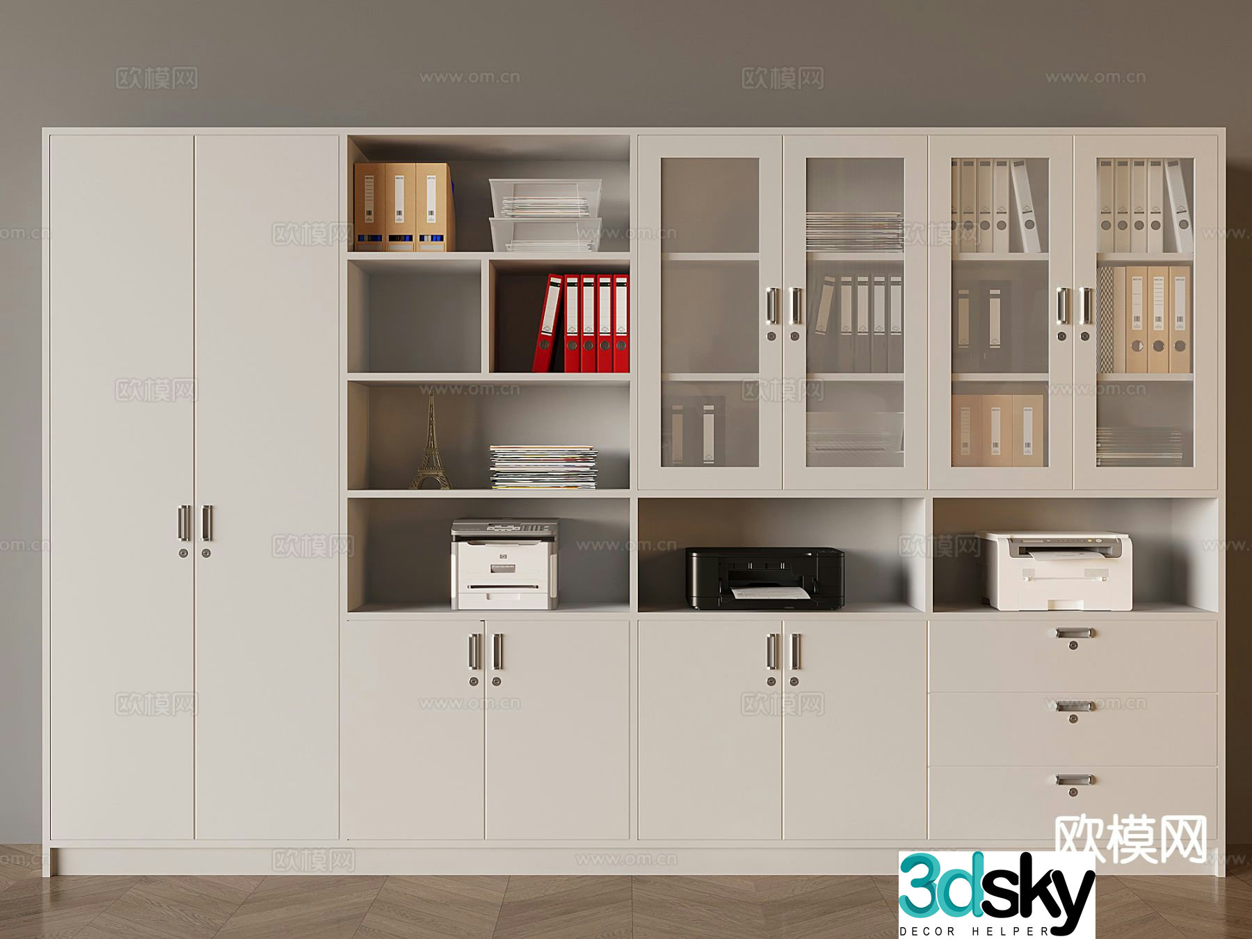 Modern office filing cabinet 3d model