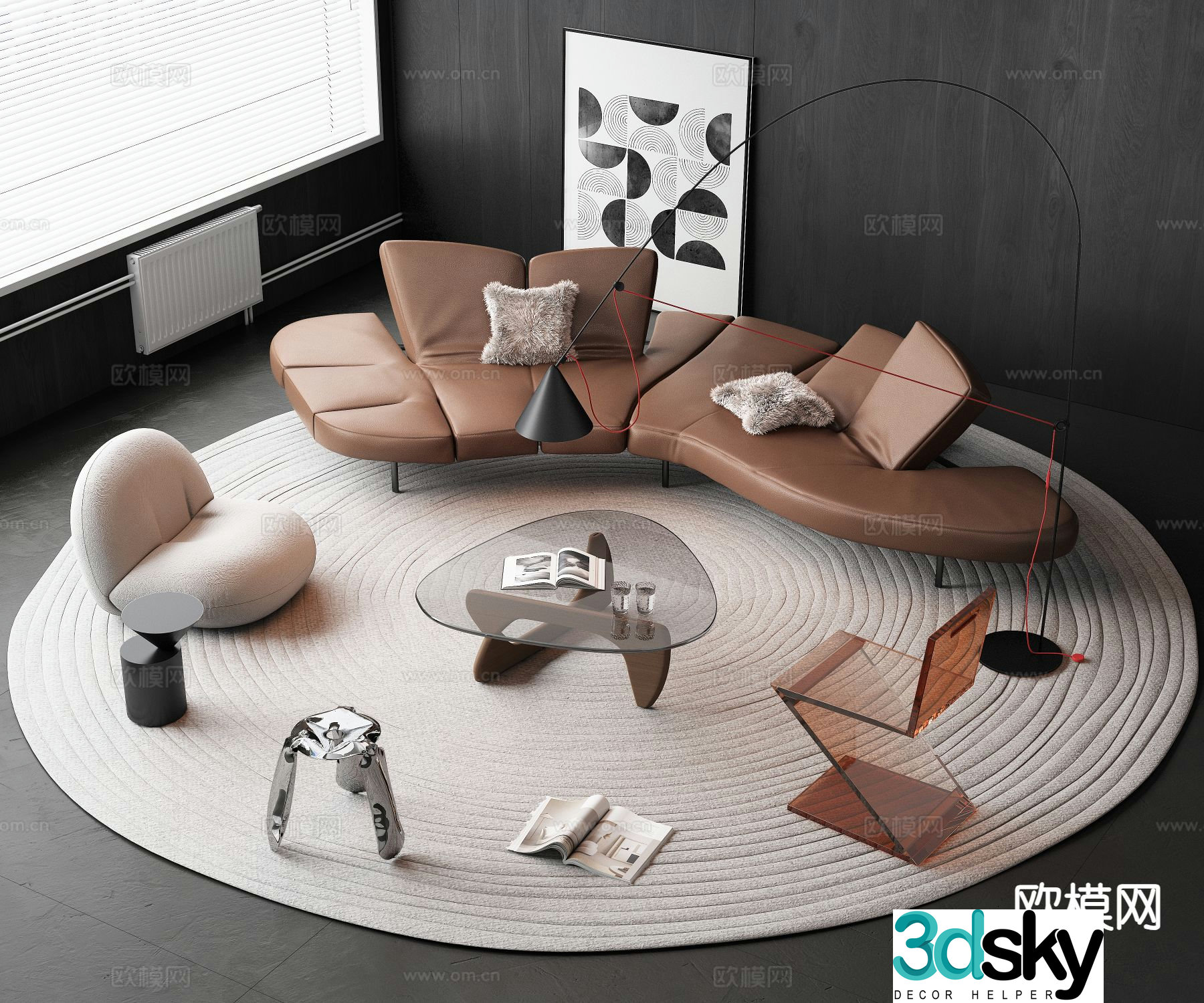 Special shaped sofa modular sofa 3d model