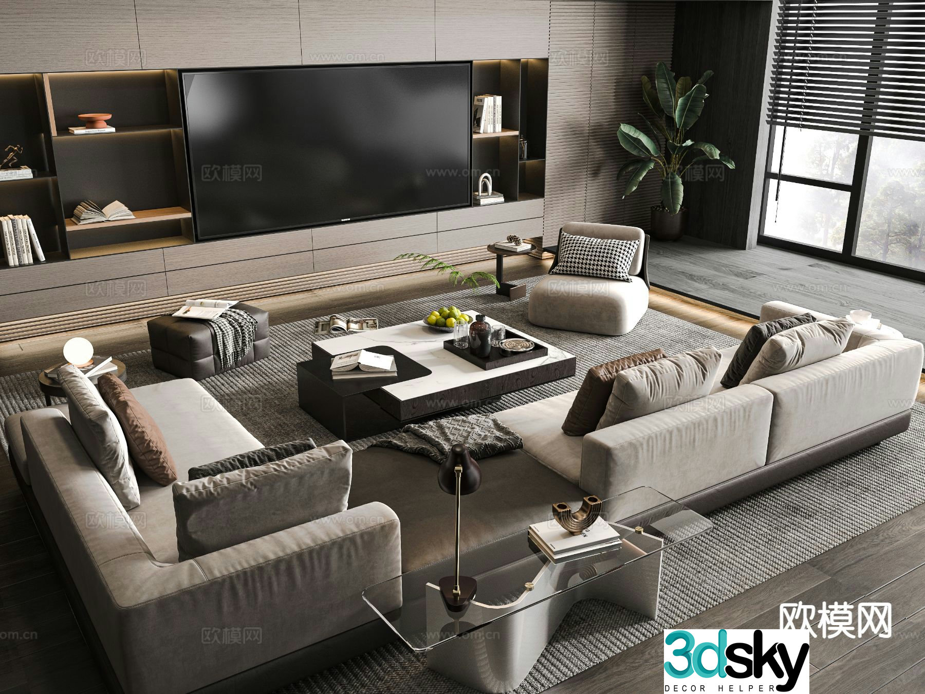 Italian sectional sofa 3d model
