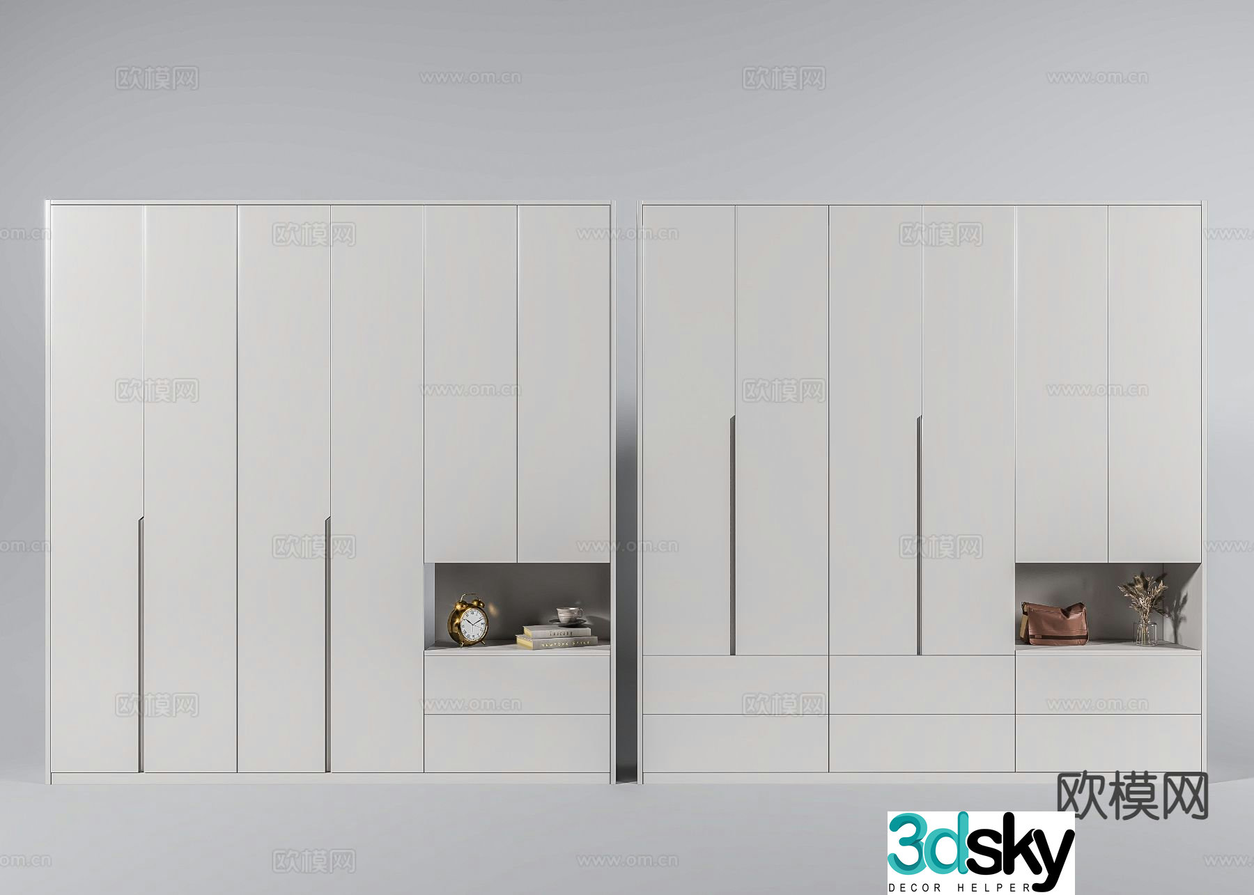 Modern wardrobe storage cabinet 3d model