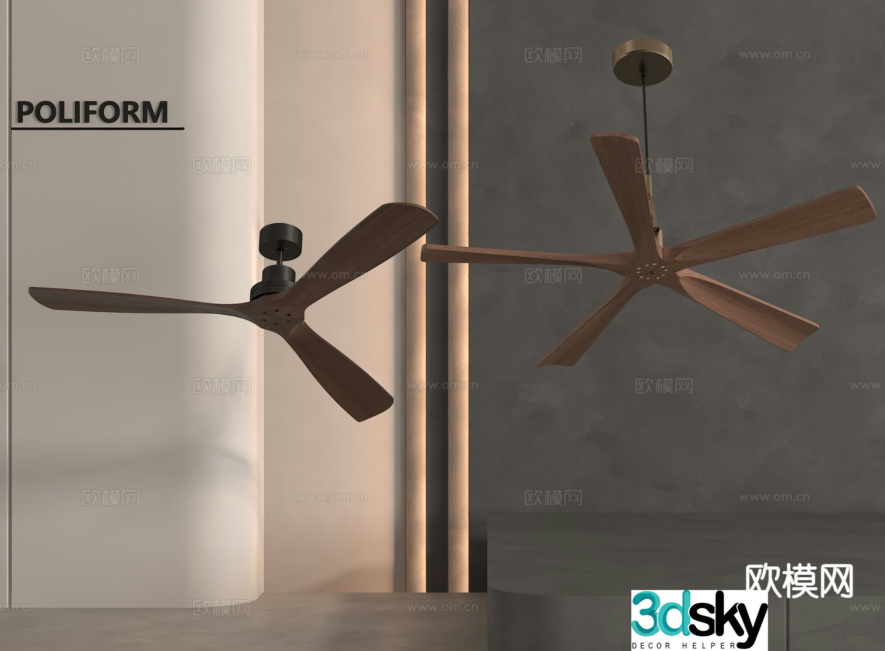 Modern fan light Ceiling fan light 3d model