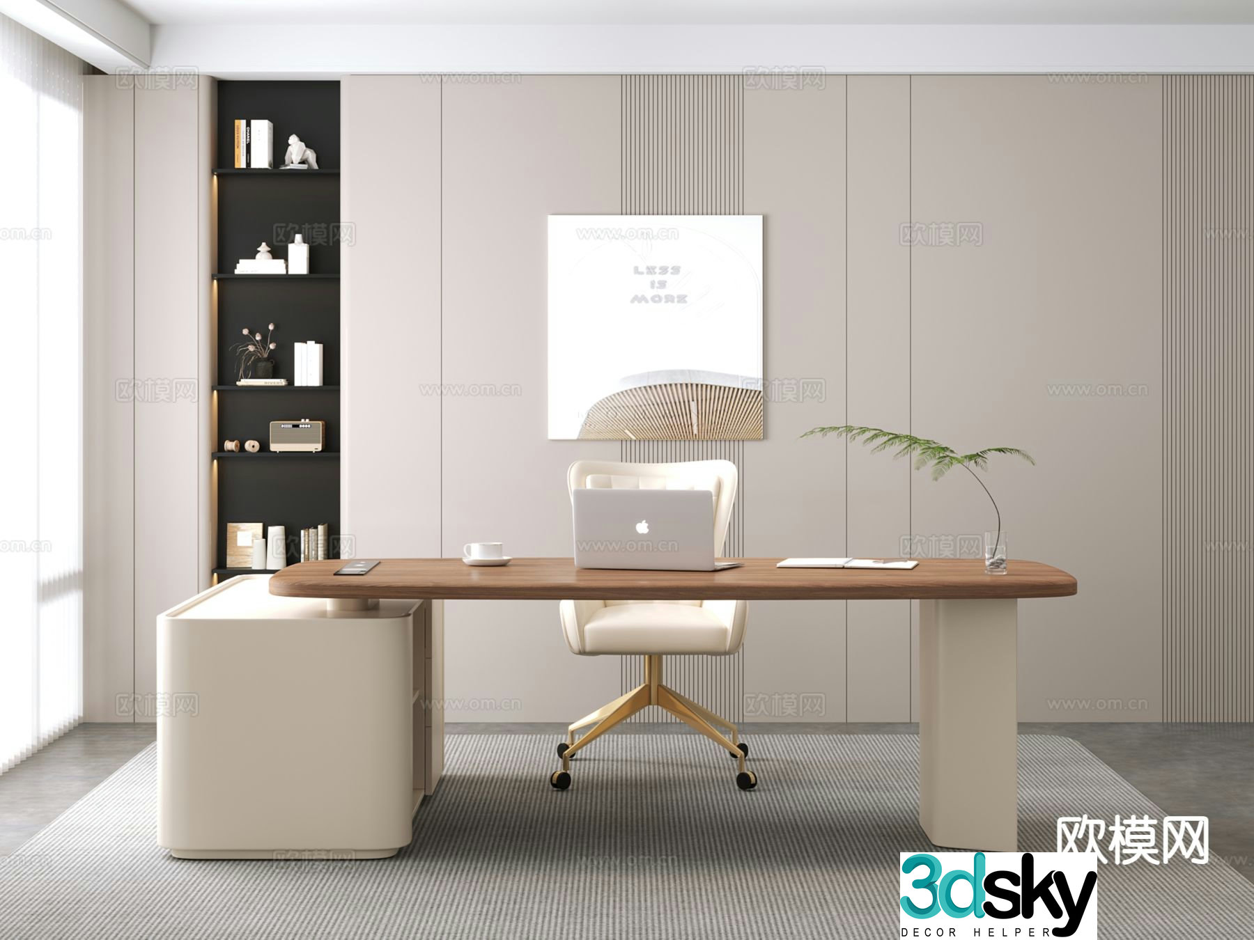 Modern office desk executive desk 3d model