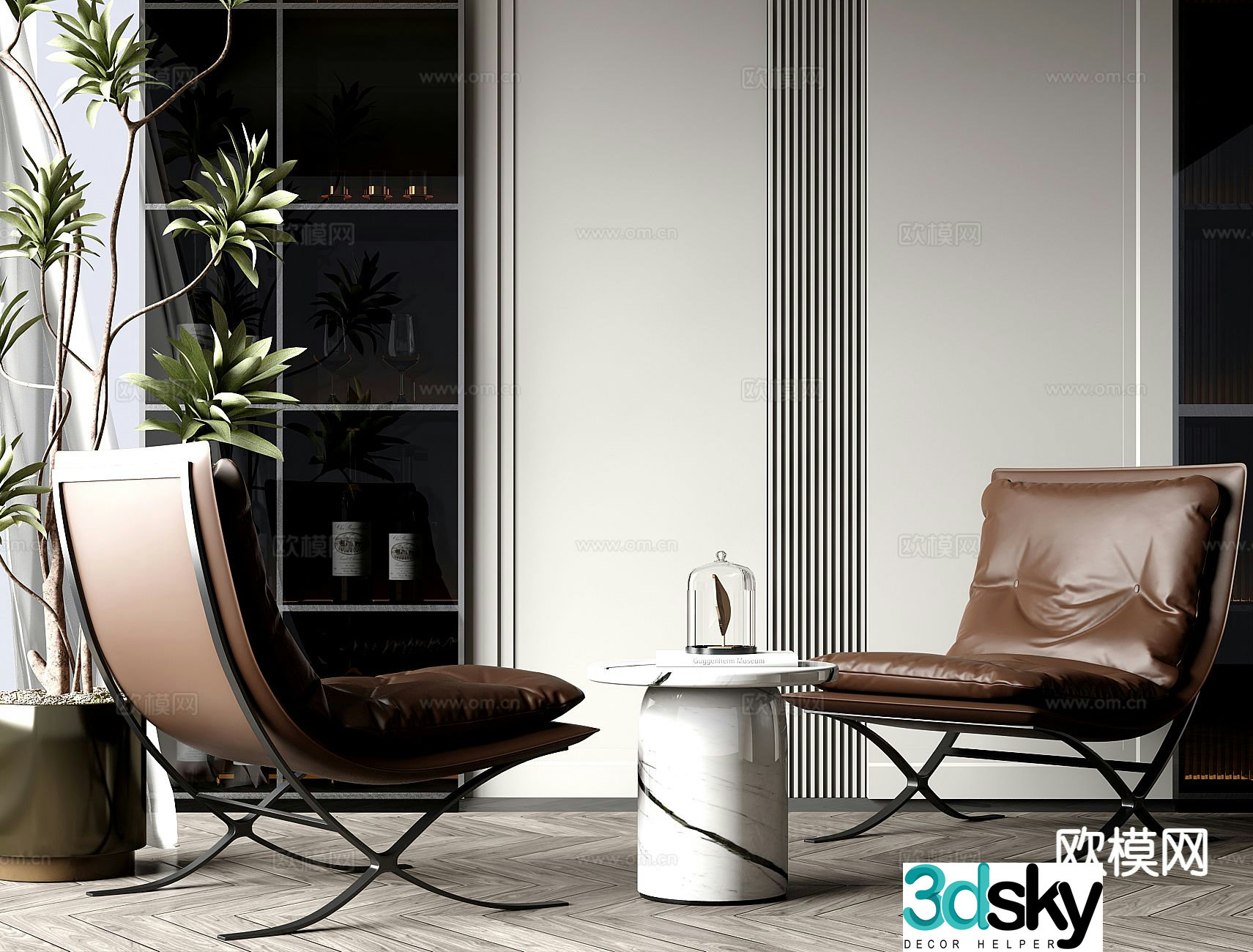 Modern chair leisure chair 3d model