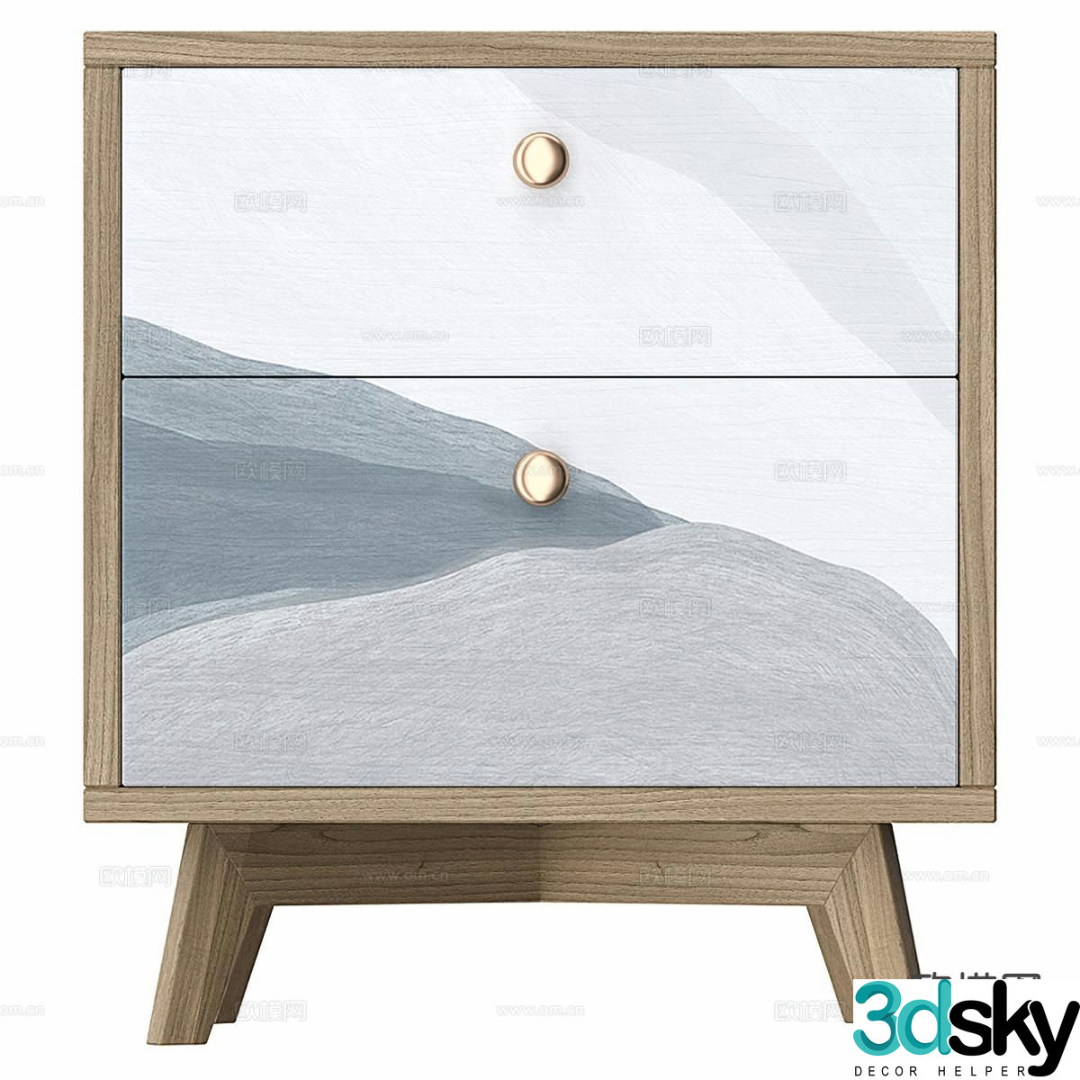 Nordic bedside table 3d model