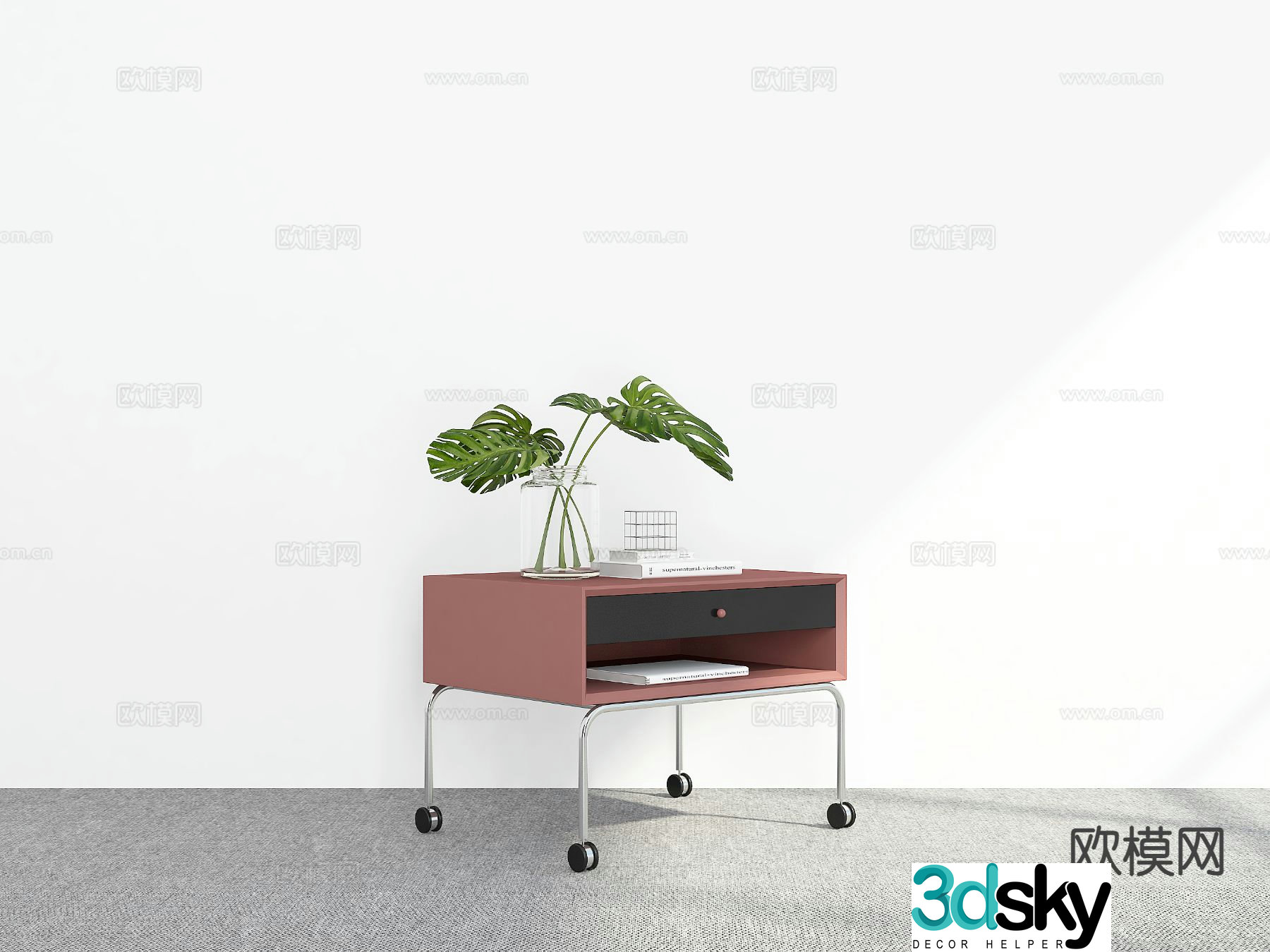 Modern bedside table 3d model