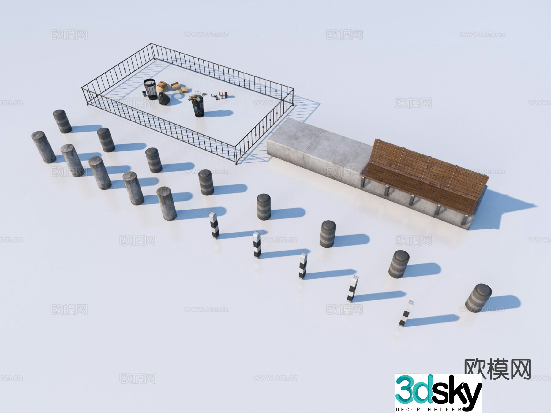 Outdoor sketch stone pile landscape sketch 3D model