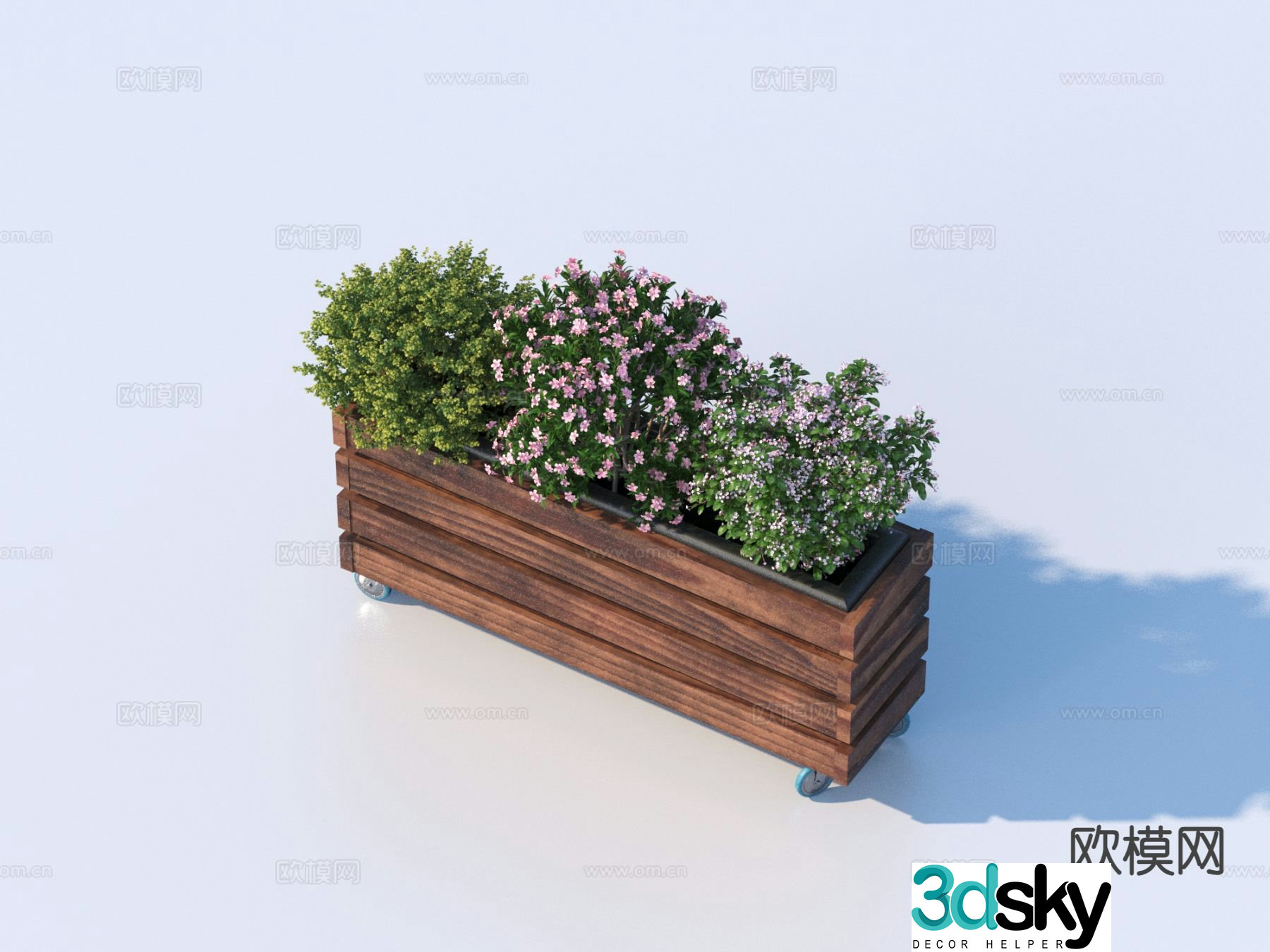 Outdoor flower box flower tank flower bowl 3D model