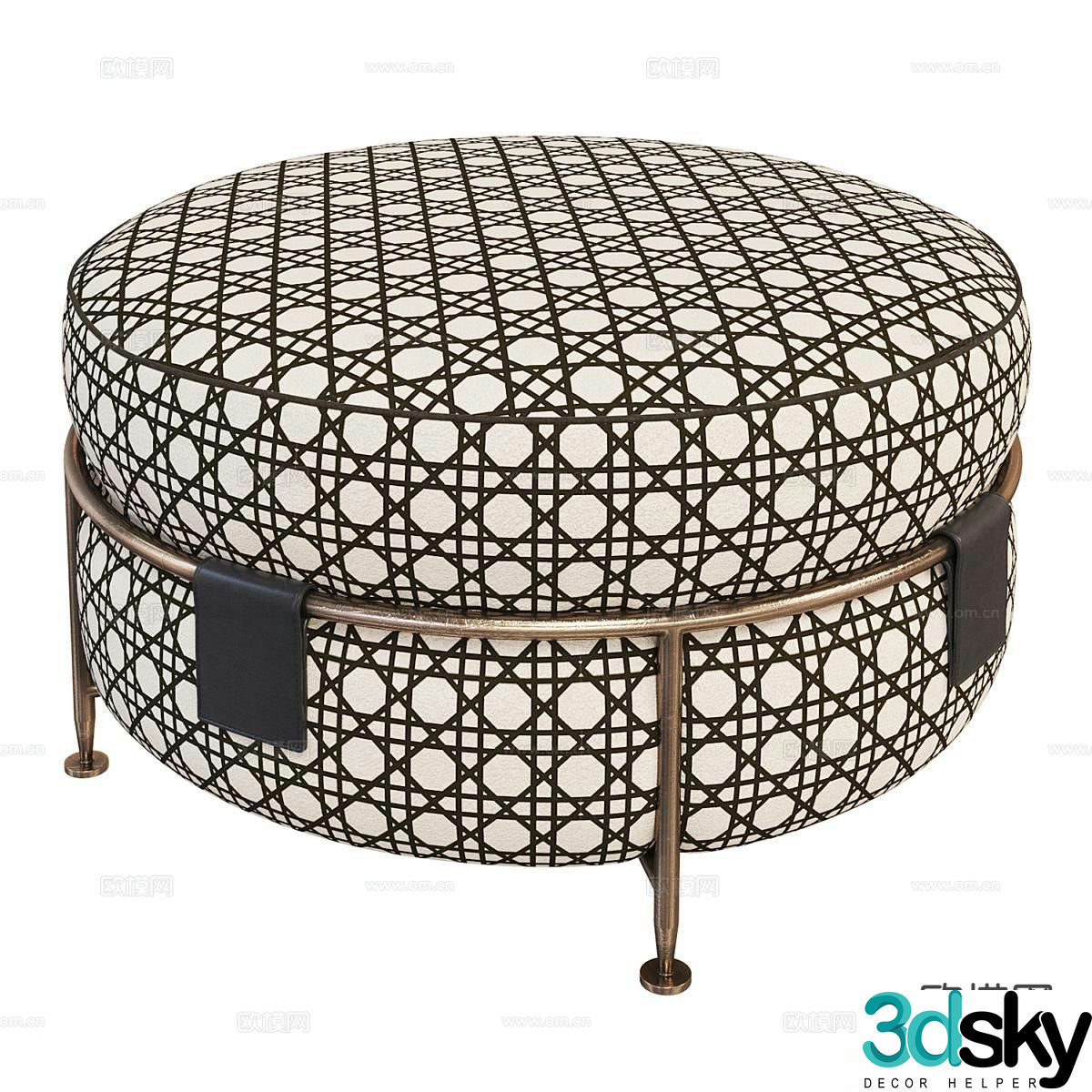 Sicis Italian footrest sofa stool 3d model