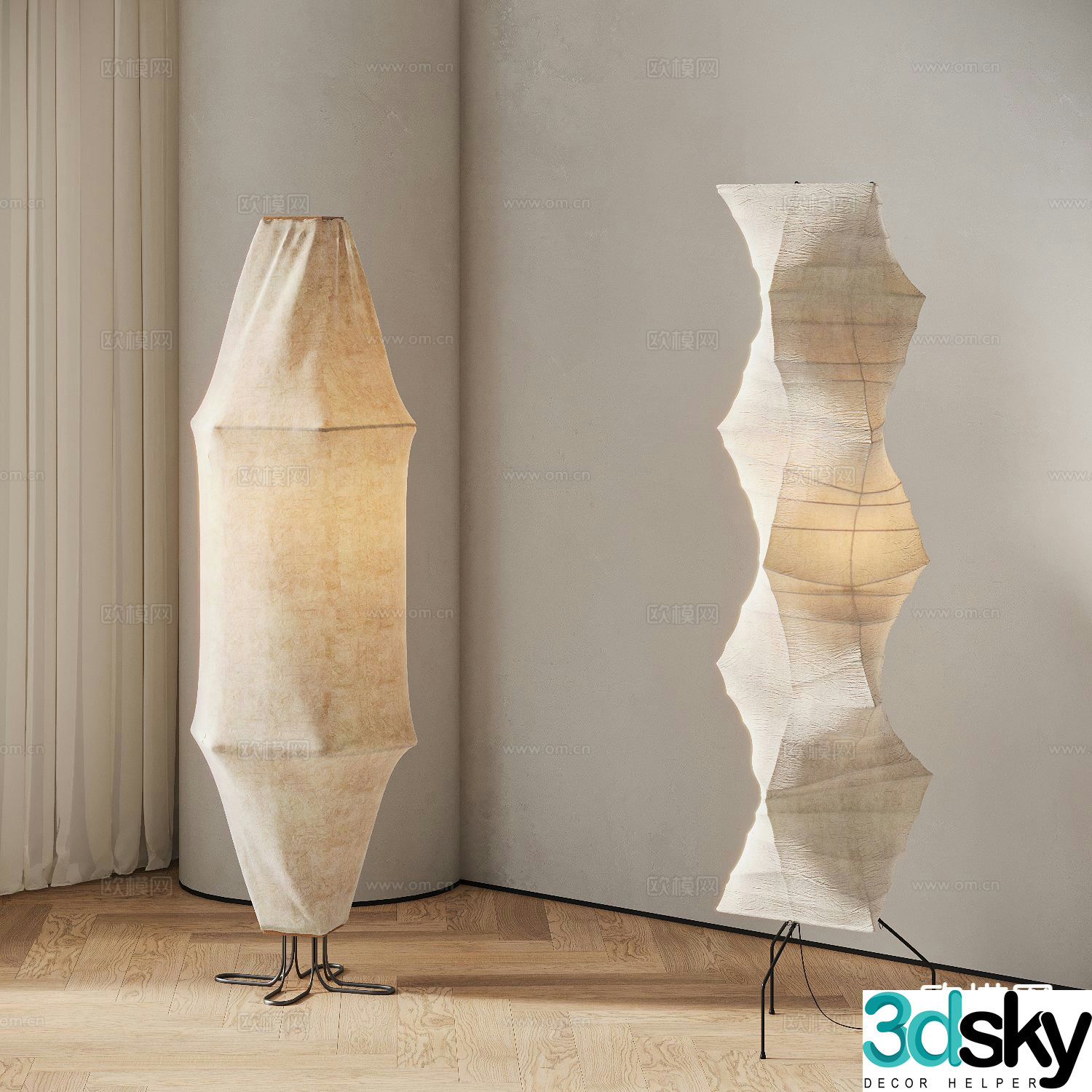 Wabi-sabi floor lamp 3d model