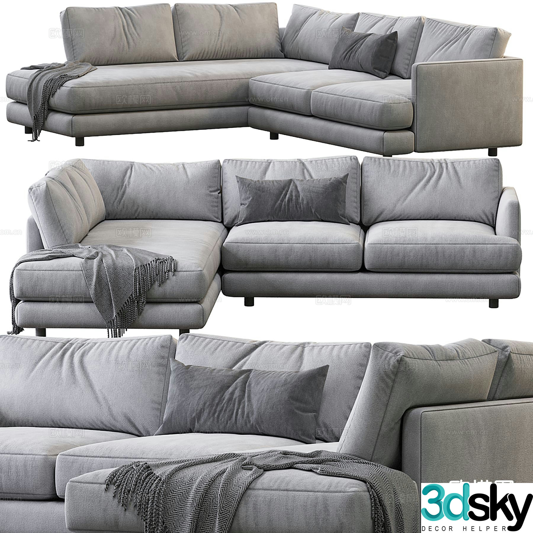 Haven corner sofa multi-person sofa 3d model