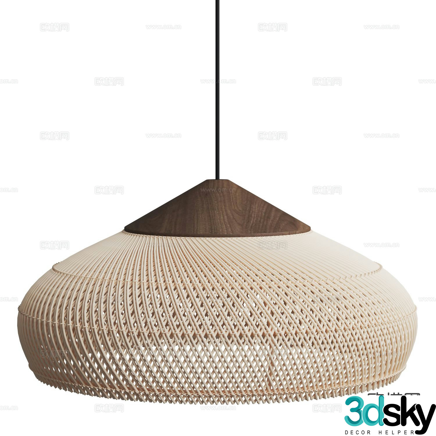 Wasabi Chandelier rattan chandelier 3D model