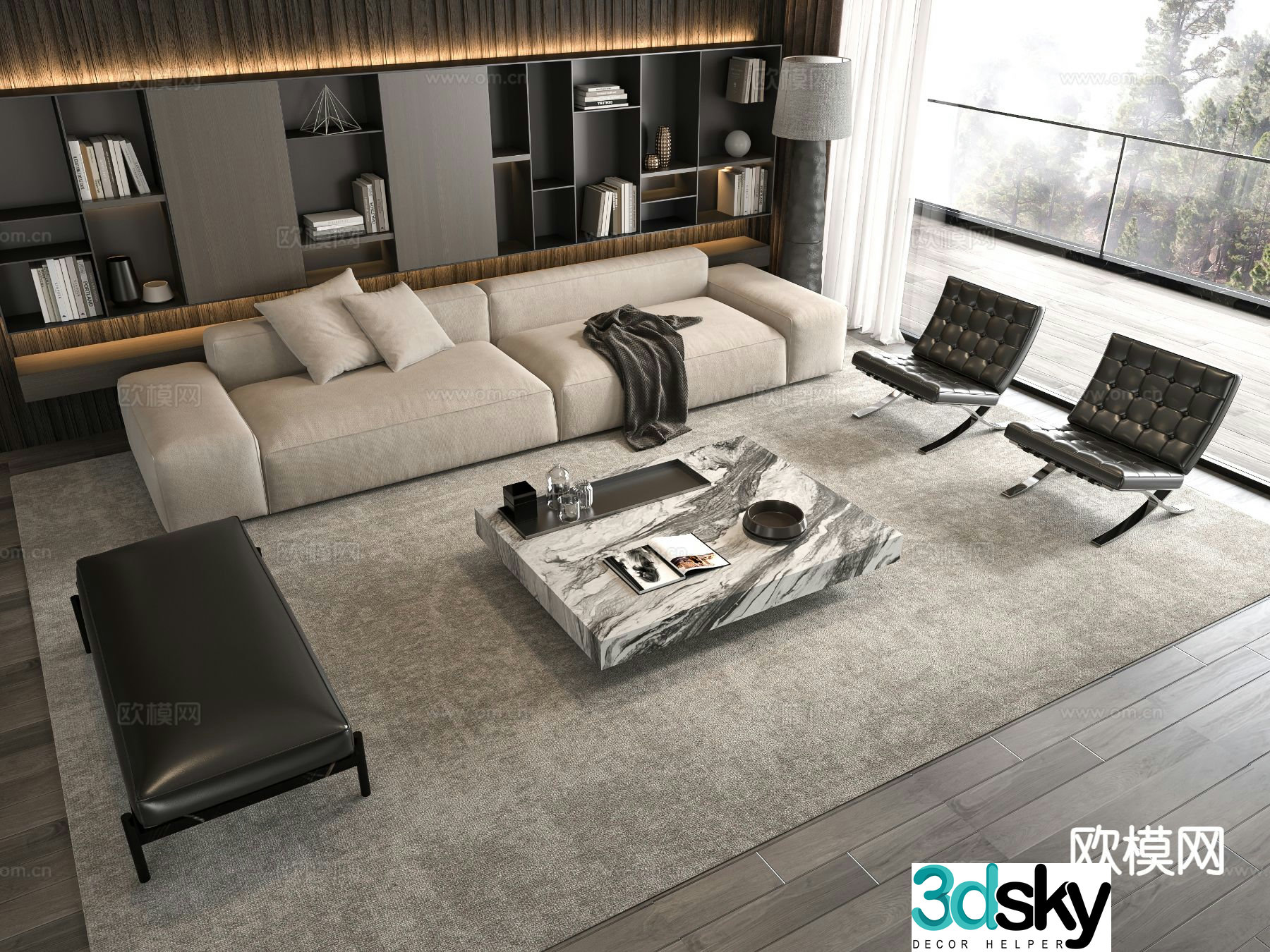 Italian sectional sofa 3d model