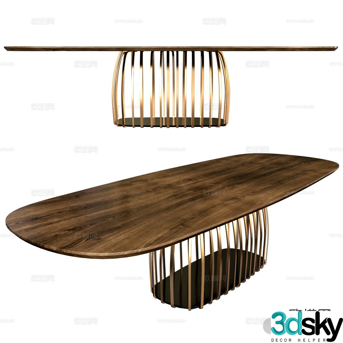 Modern conference table office desk 3d model