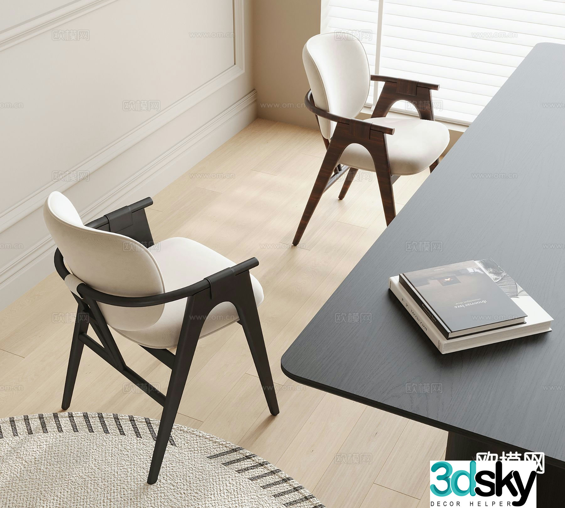 Wabi-sabi chair dining chair 3d model