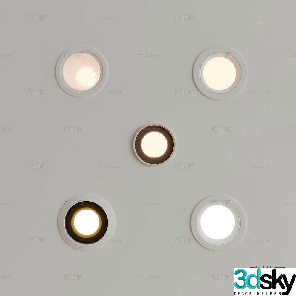 Recessed downlight spotlight track light 3d model