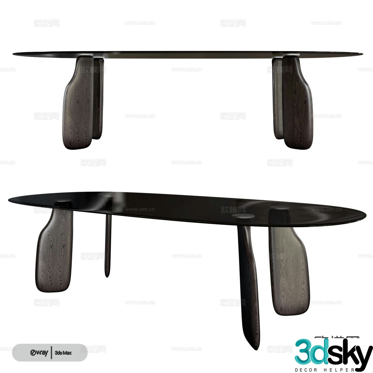 Modern conference table office desk 3d model