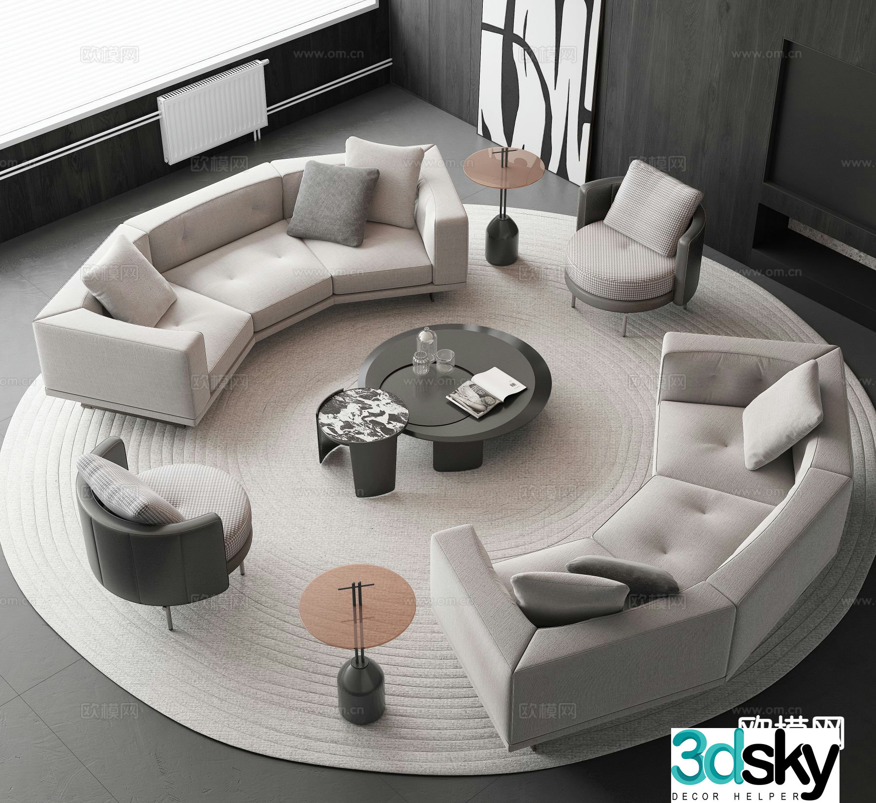 Modern sectional sofa 3d model