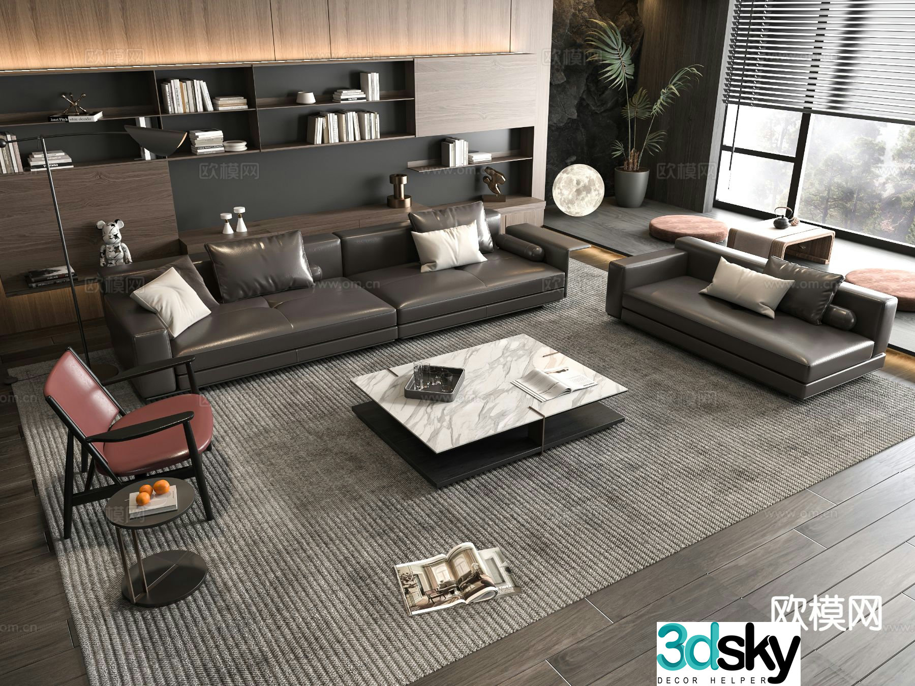 Italian sectional sofa 3d model