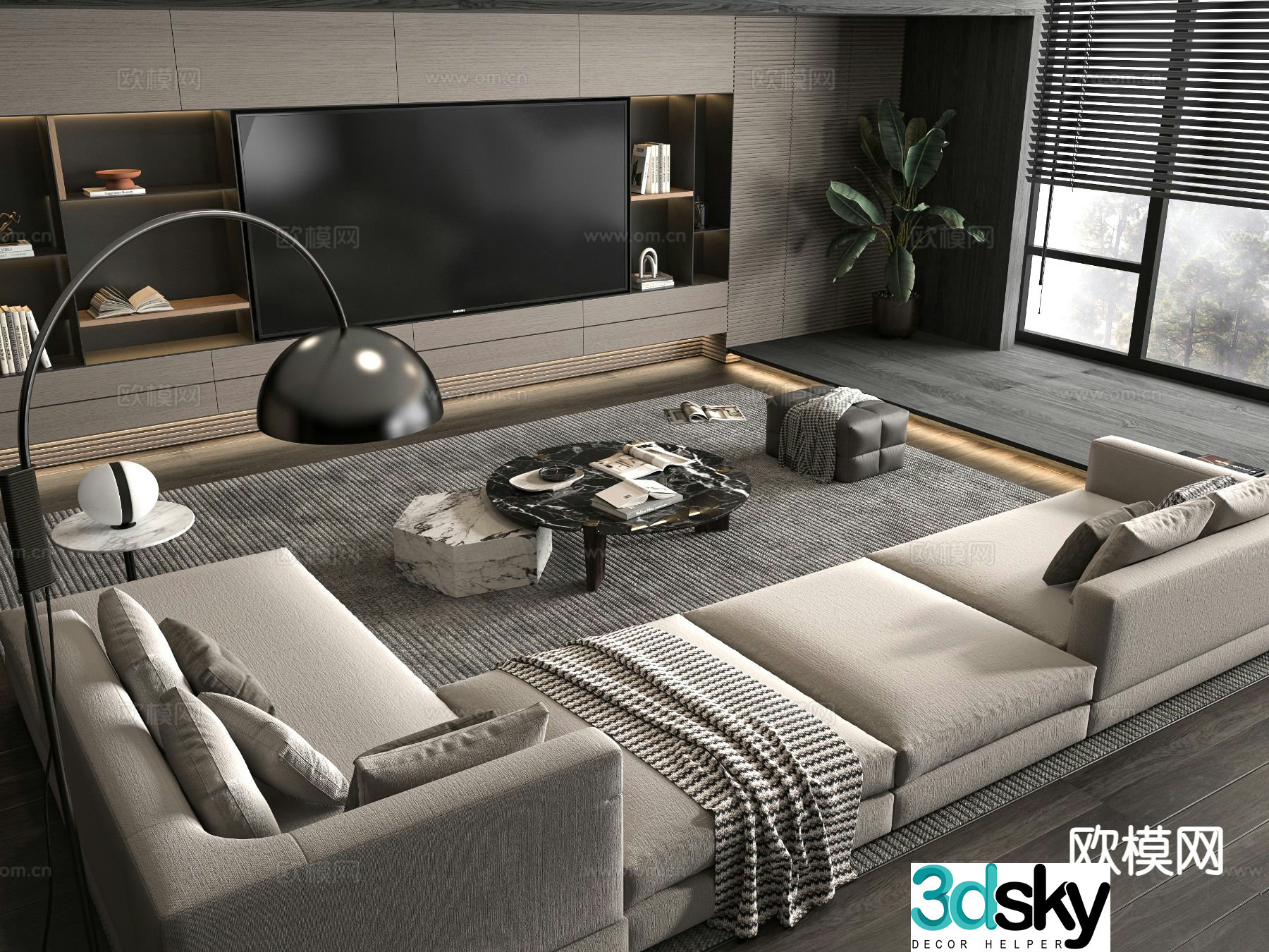 Italian sectional sofa 3d model