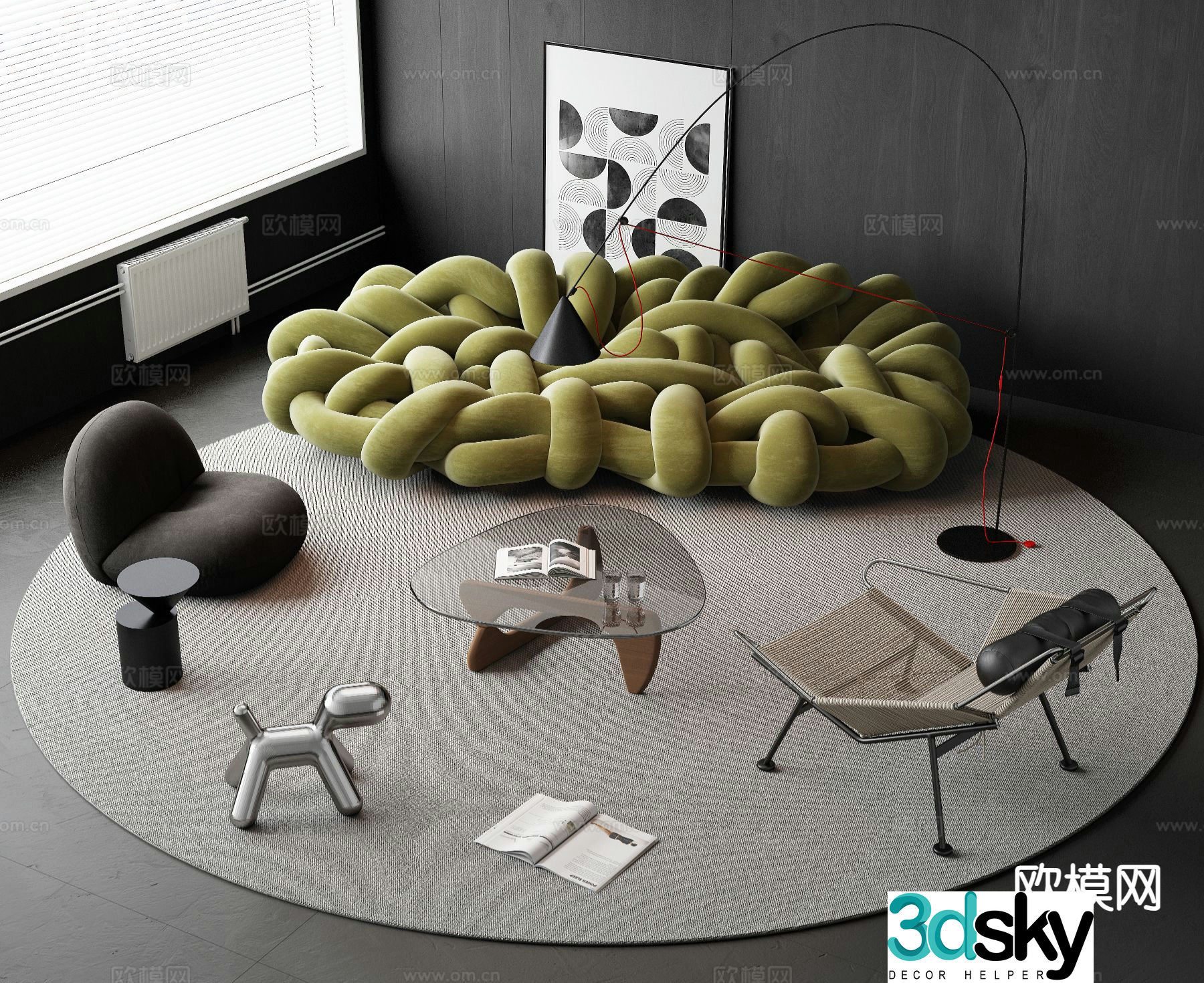 Modular sofa python sofa 3d model