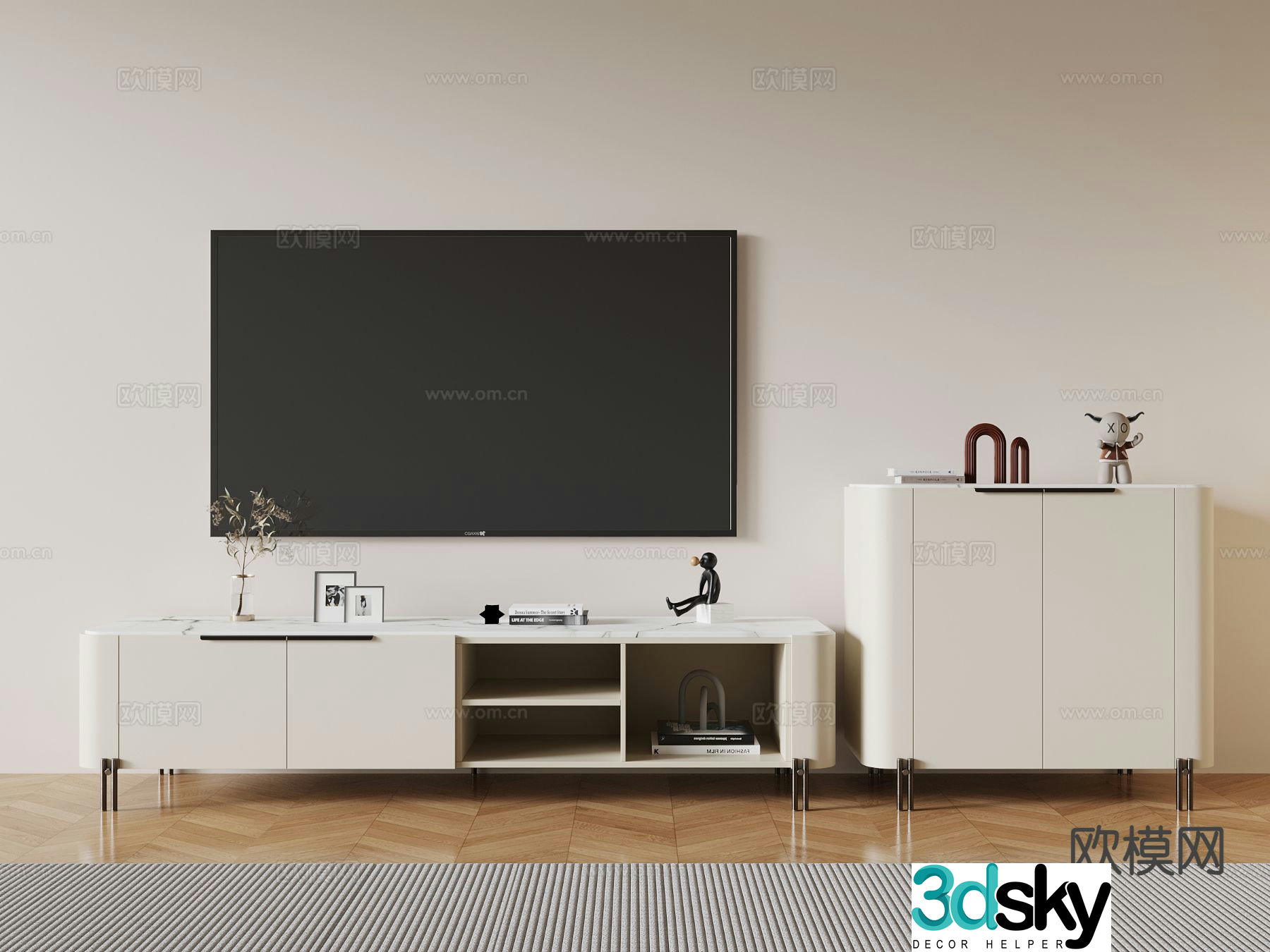 Modern TV cabinet chest 3d model