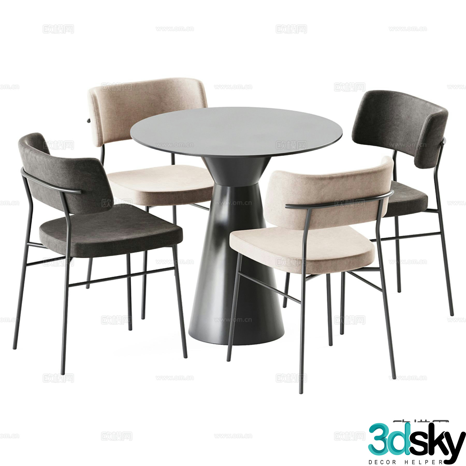 Leisure table and chair negotiation table and chair 3D model