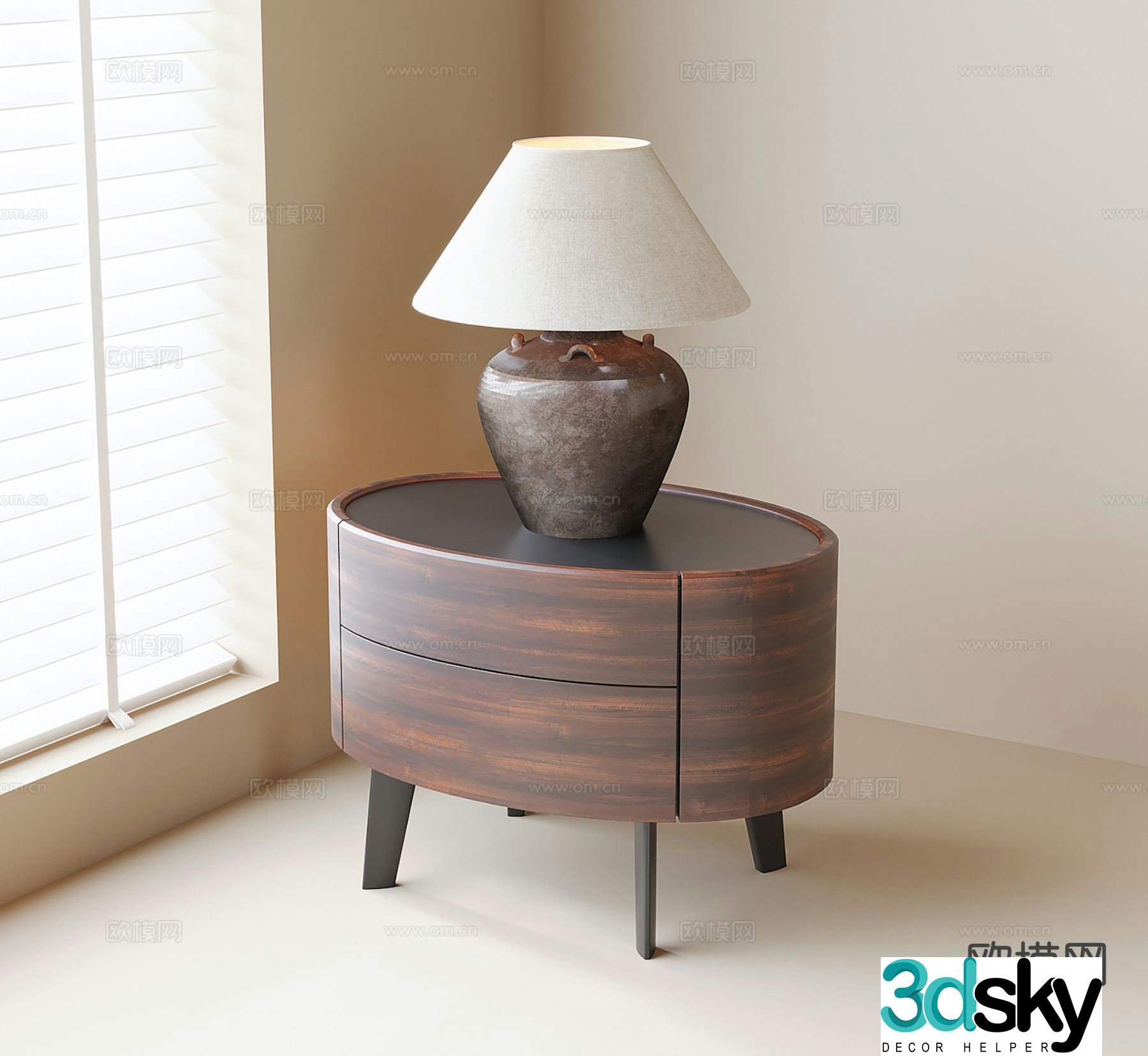 Modern bedside table 3d model