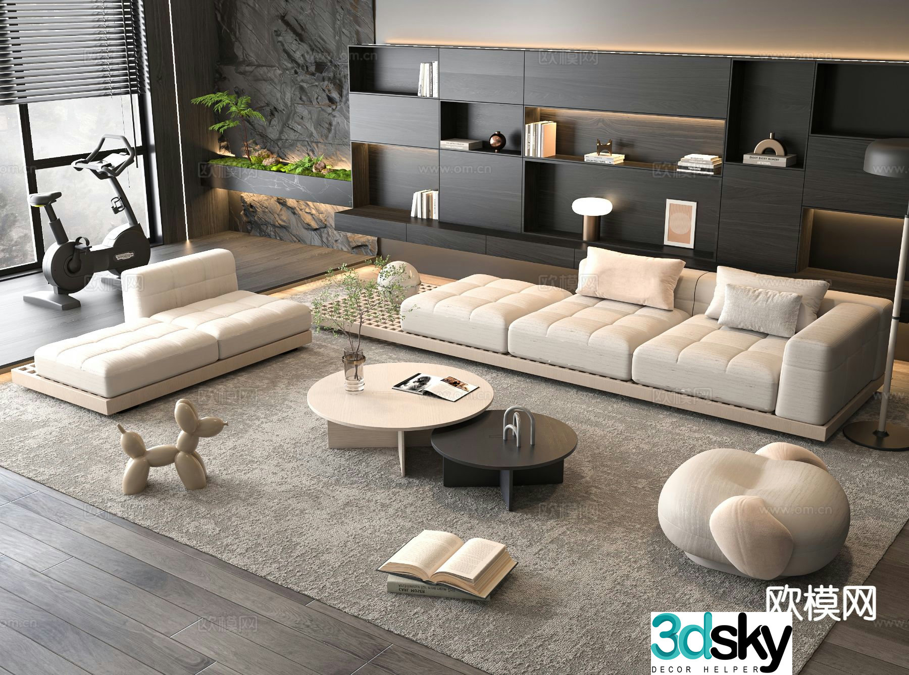 Modern sectional sofa 3d model