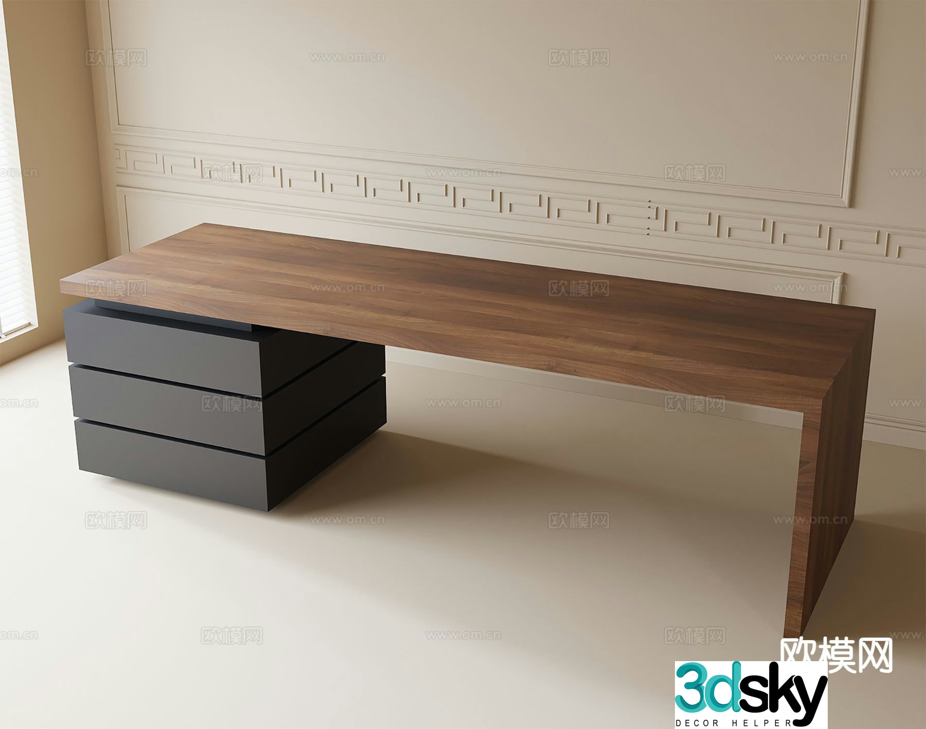 modern table desk 3d model