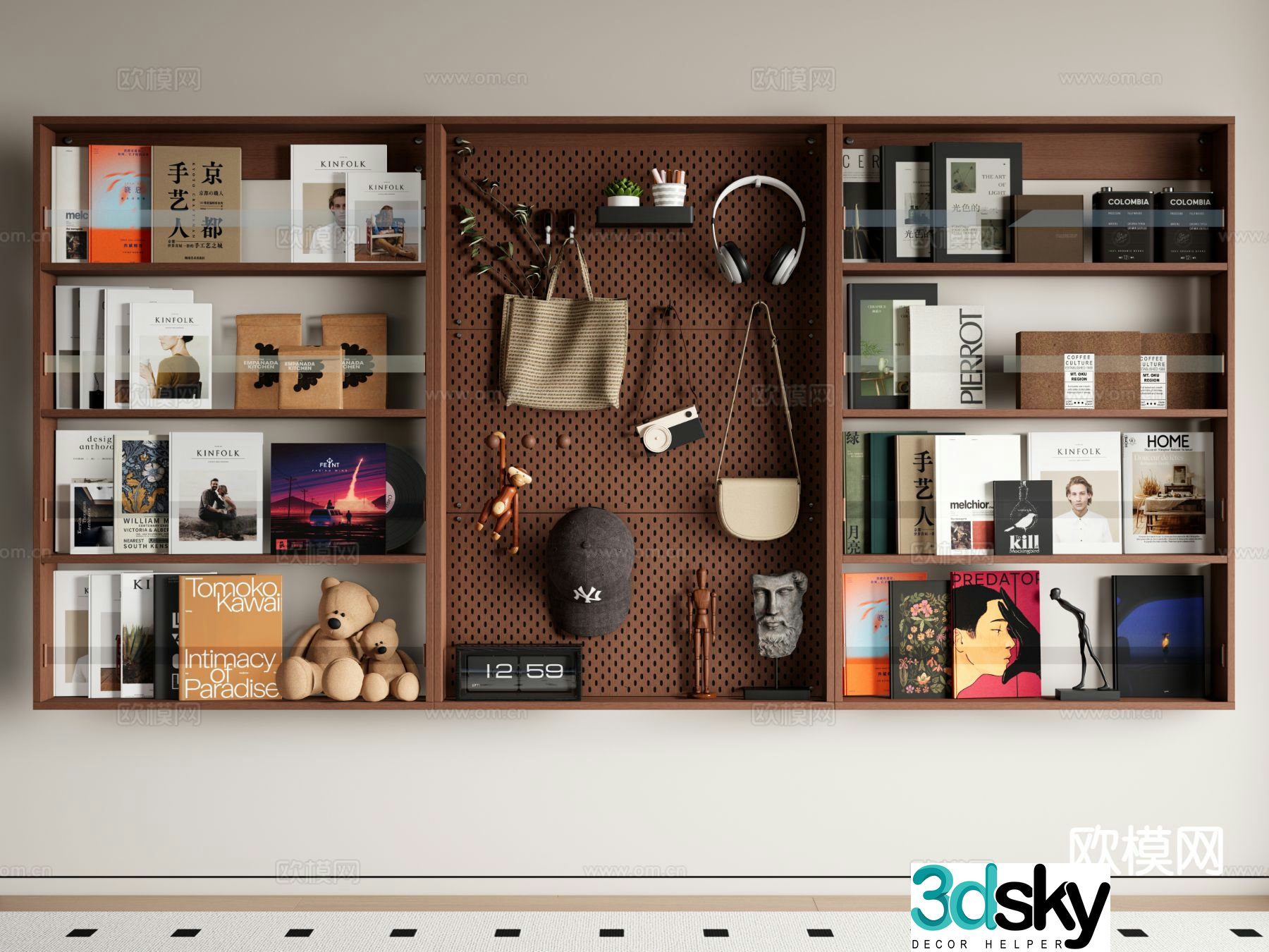 Medieval style bookshelf 3D model