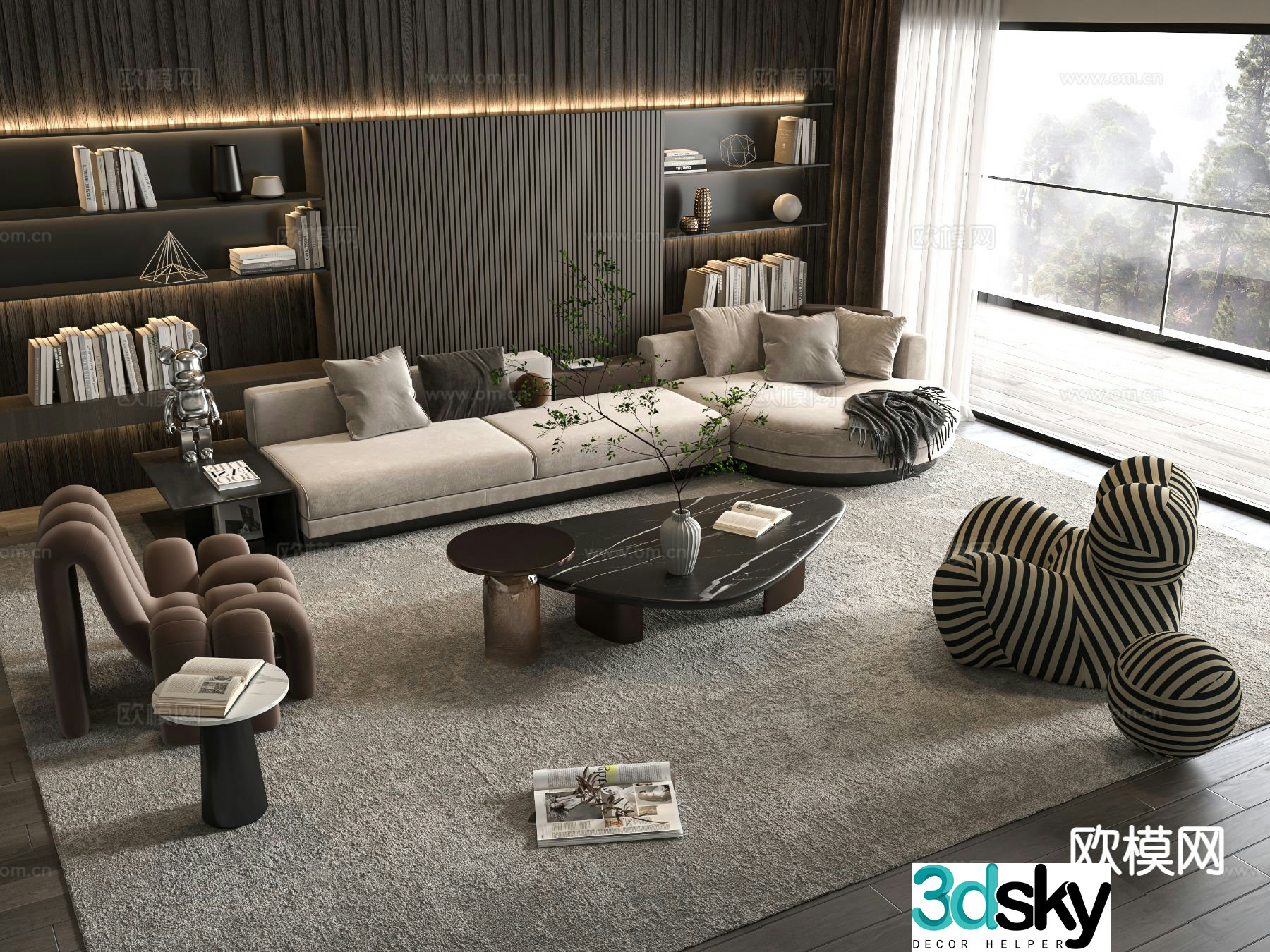 Italian sectional sofa 3d model