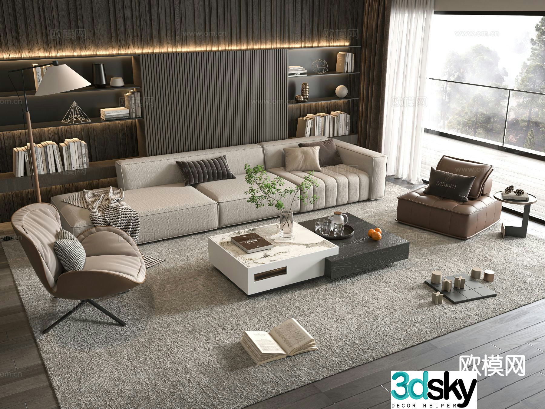 Modern sectional sofa 3d model