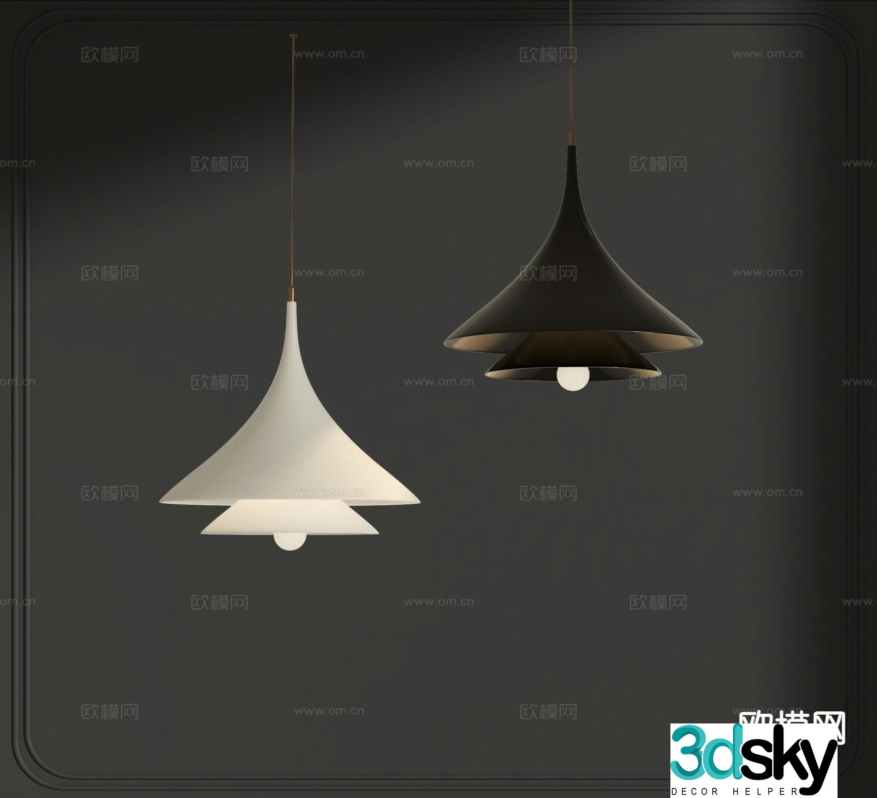 Creative chandelier bedside chandelier 3d model