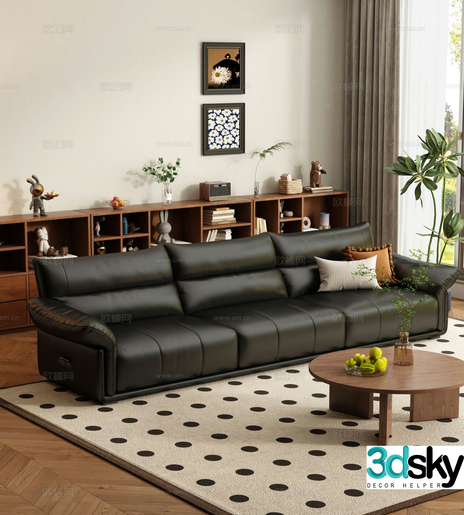 Medieval style sofa three person sofa 3d model