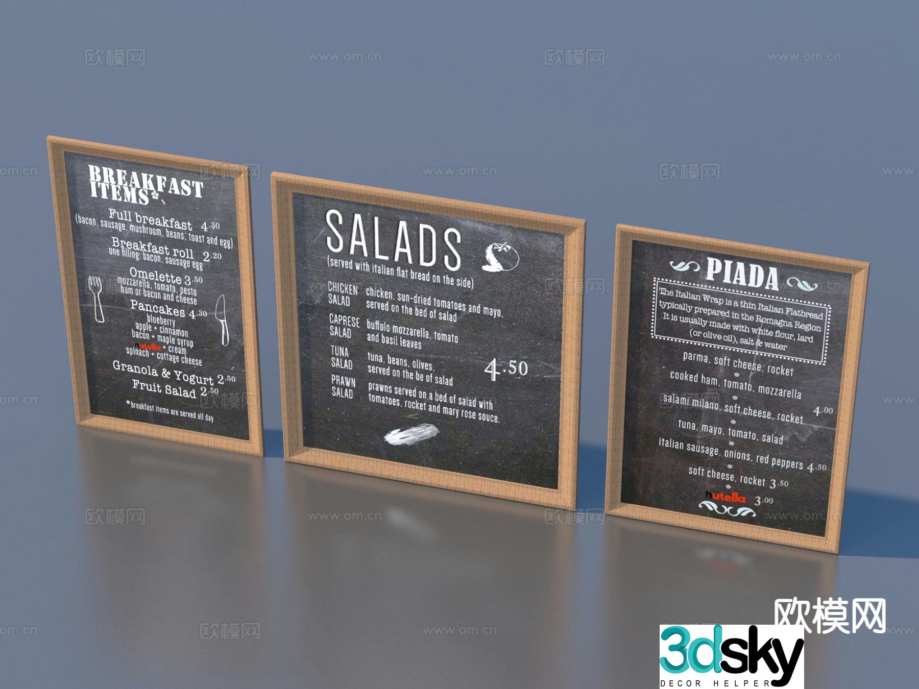 billboard shop sign blackboard 3d model