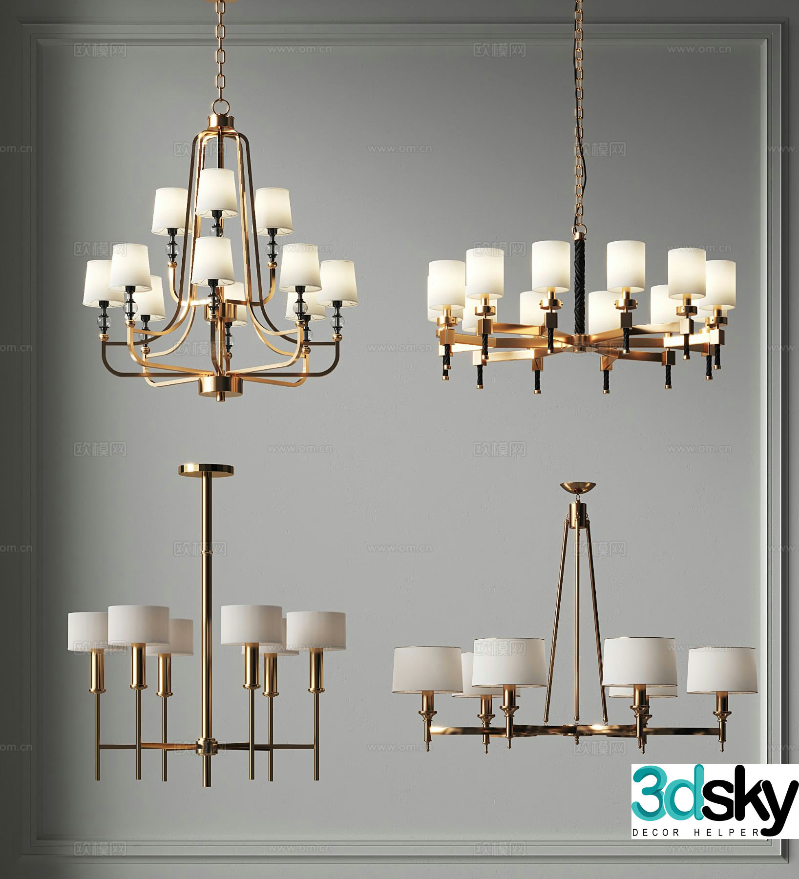 American chandelier 3d model