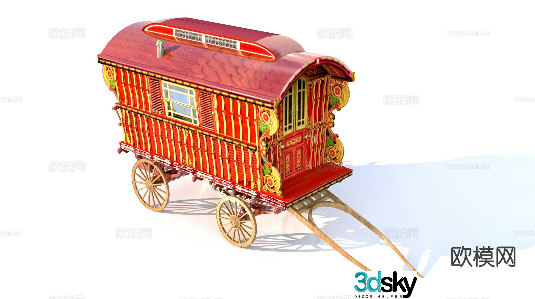 European carriage carriage 3d model