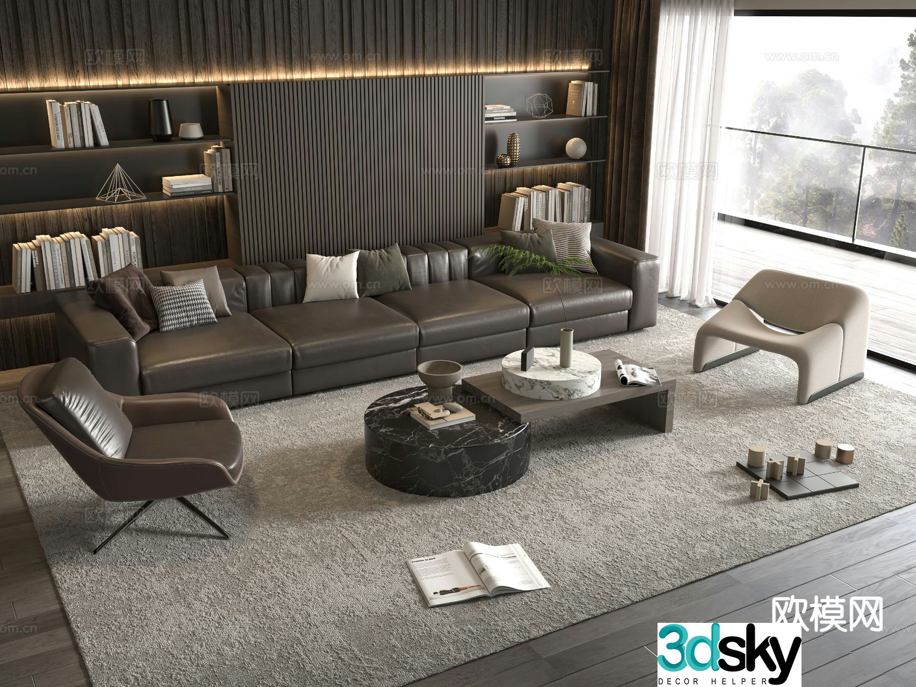 Italian sectional sofa 3d model